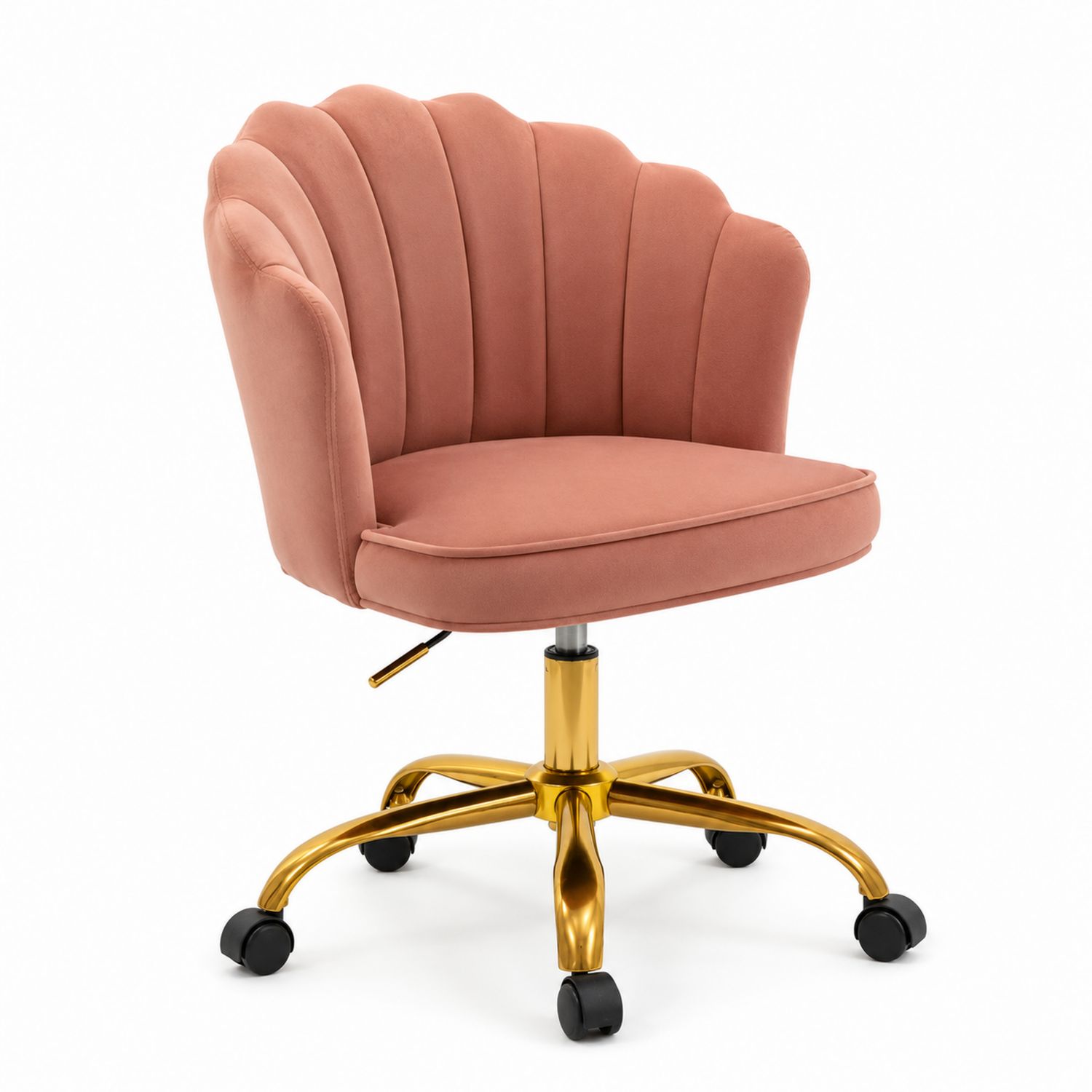 Samt Drehstuhl Rosa mit Metallgestell