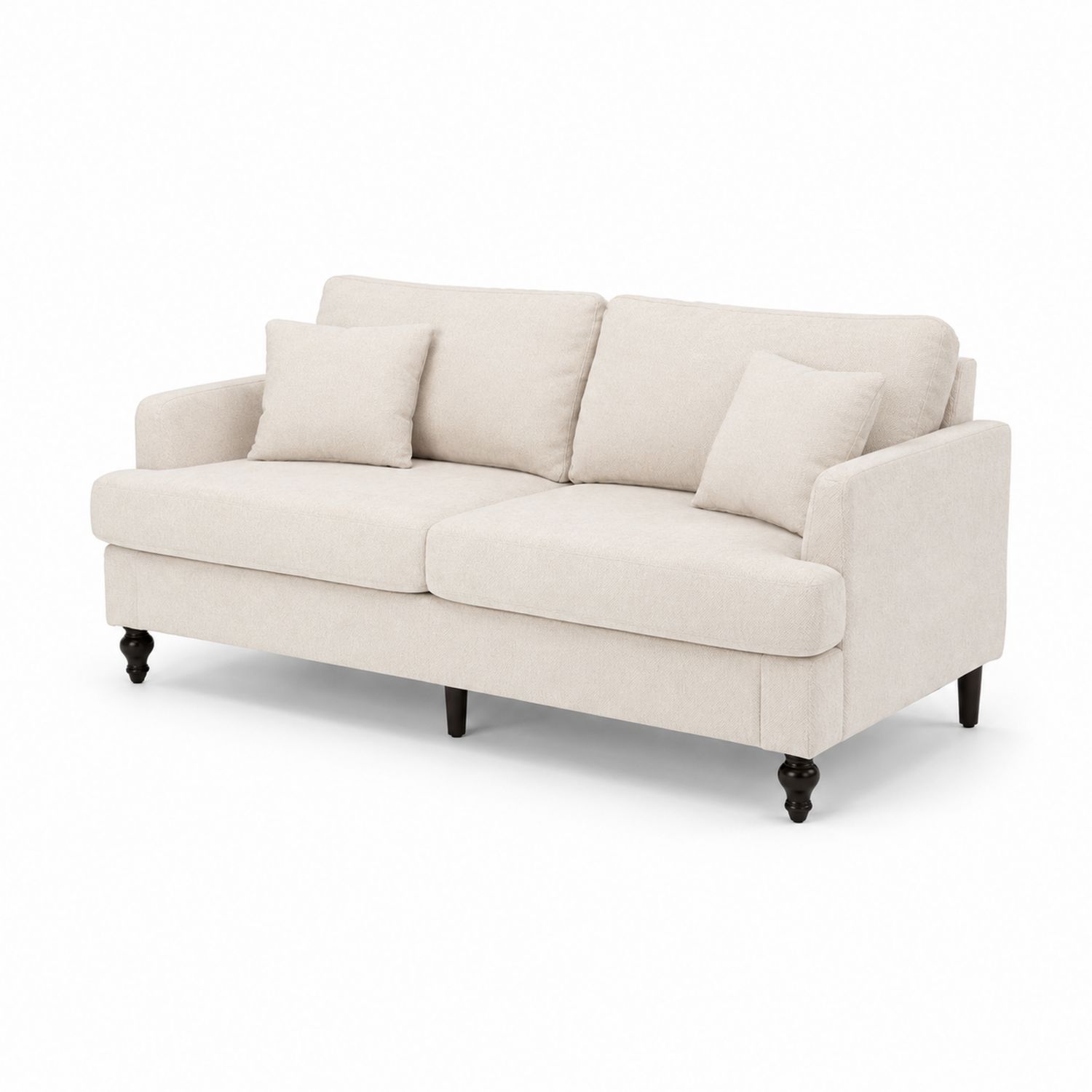 Beiges 3-Sitzer Sofa mit Polyestergewebe