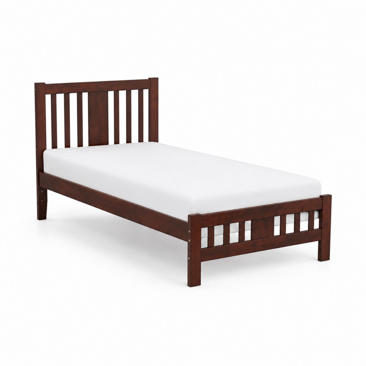 Einzelbett Holz 200x90 cm Dunkelbraun