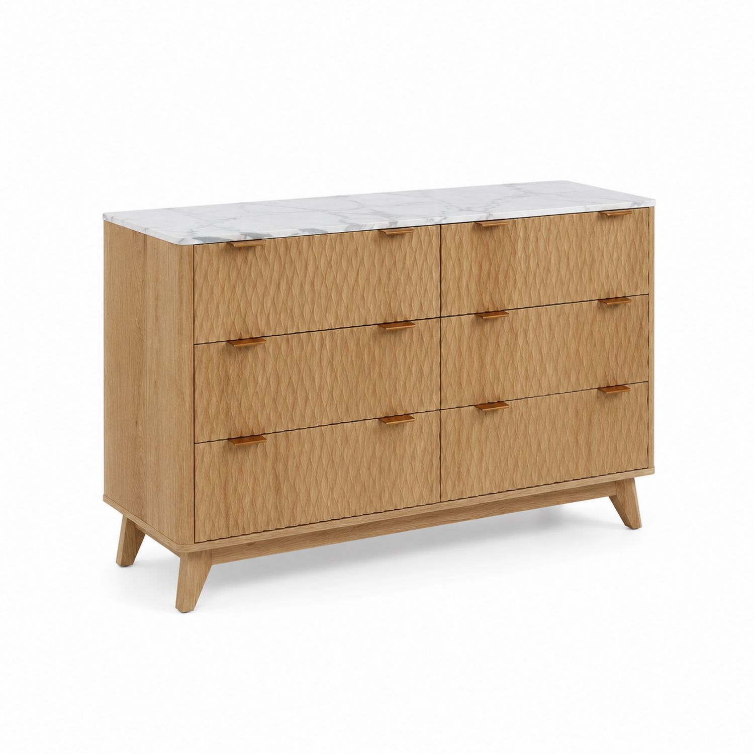 Kommode aus Eichenholz mit Marmormaserung 120x45x80 cm