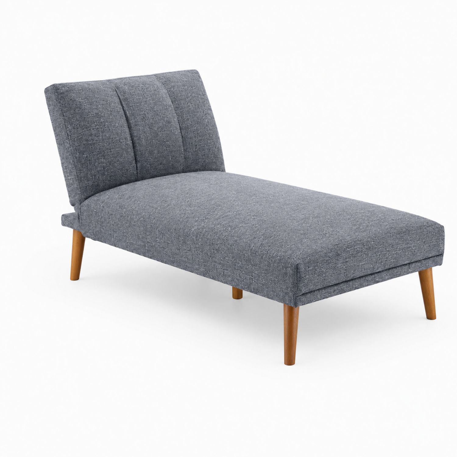Chaise Longue Stoff Holz Grau