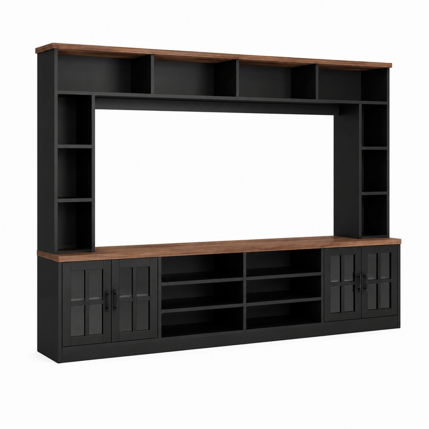 TV-Unterhaltungszentrum Holzwerkstoff Schwarz/Braun 200x150x35 cm
