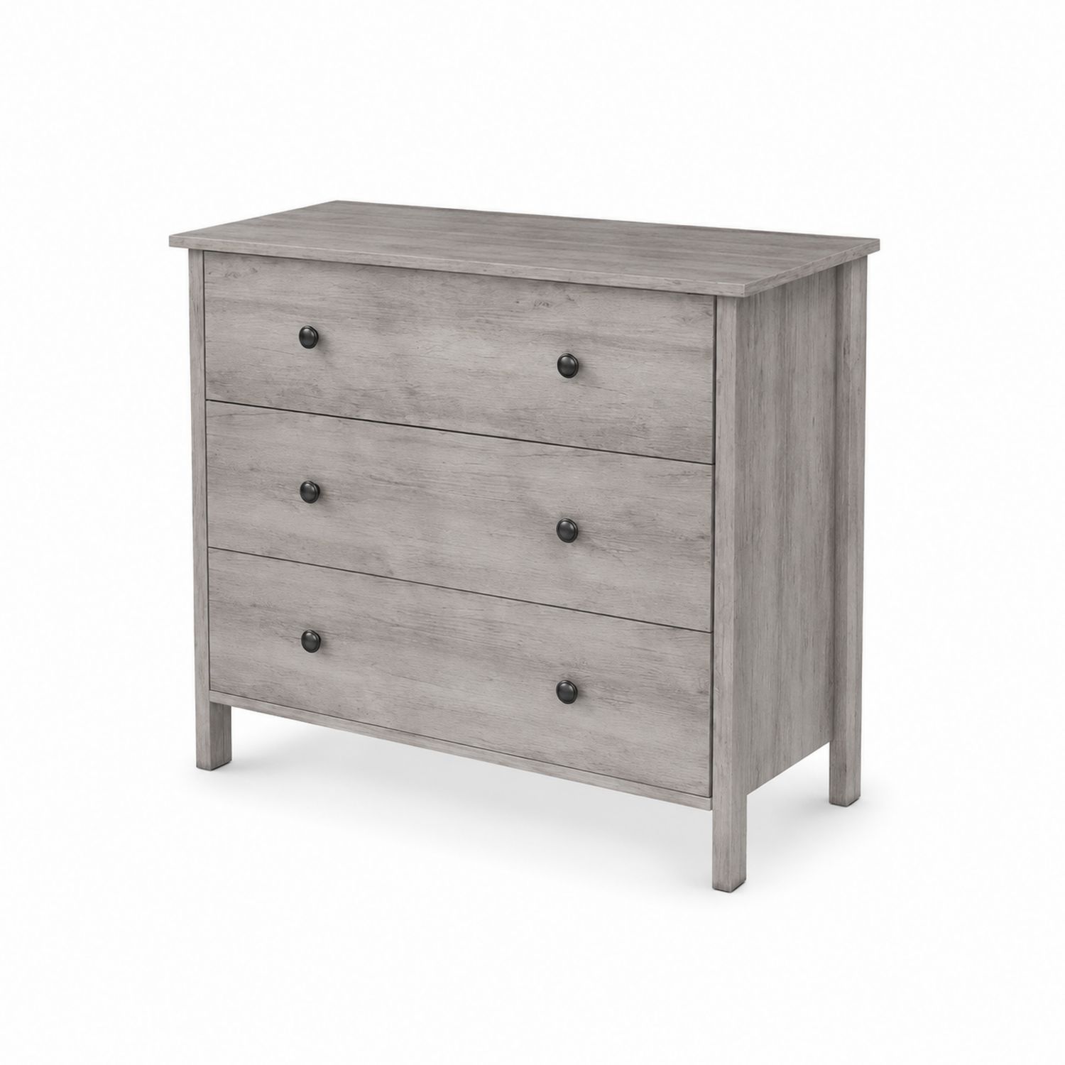 Cassettiera in legno a 3 cassetti Grigio 80x40x78 cm