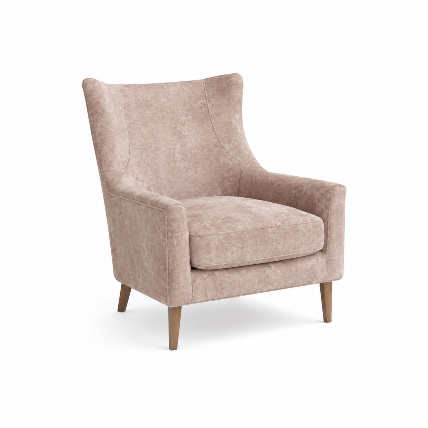 Poltrona in microfibra Beige con gambe in legno