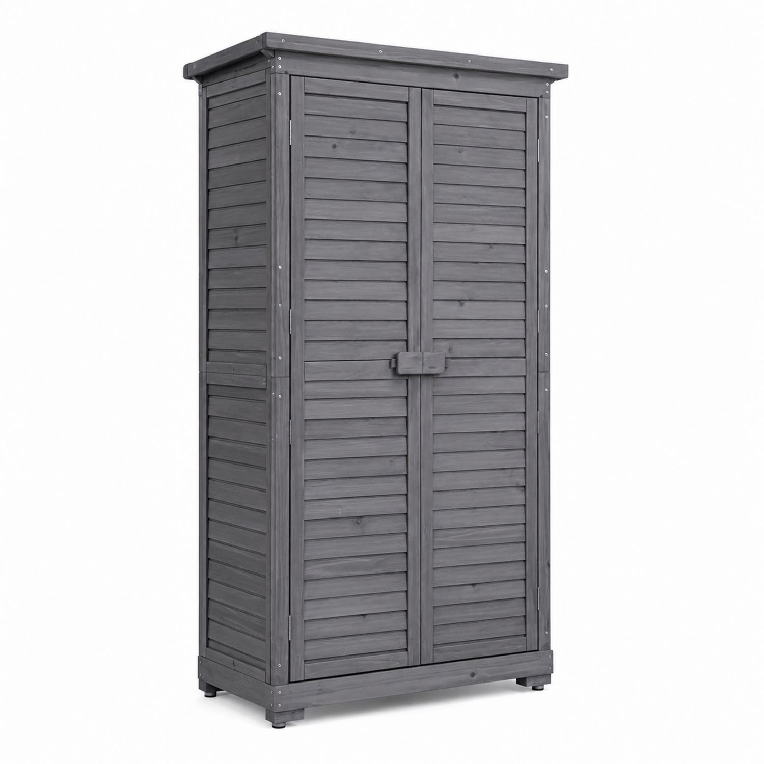 Armadio da Esterno in Legno di Abete Grigio