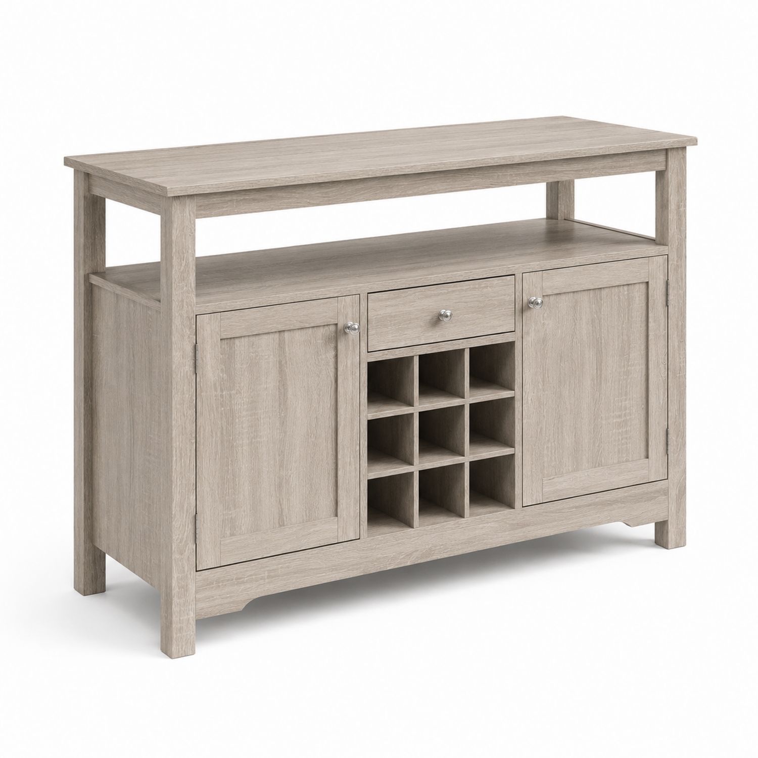 Credenza in Legno con Portabottiglie e Cassetto 120x40x85 cm