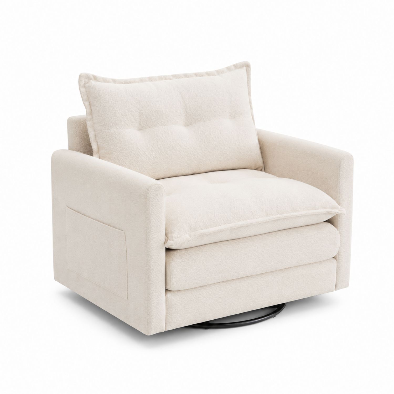 Poltrona Girevole in Poliestere Beige