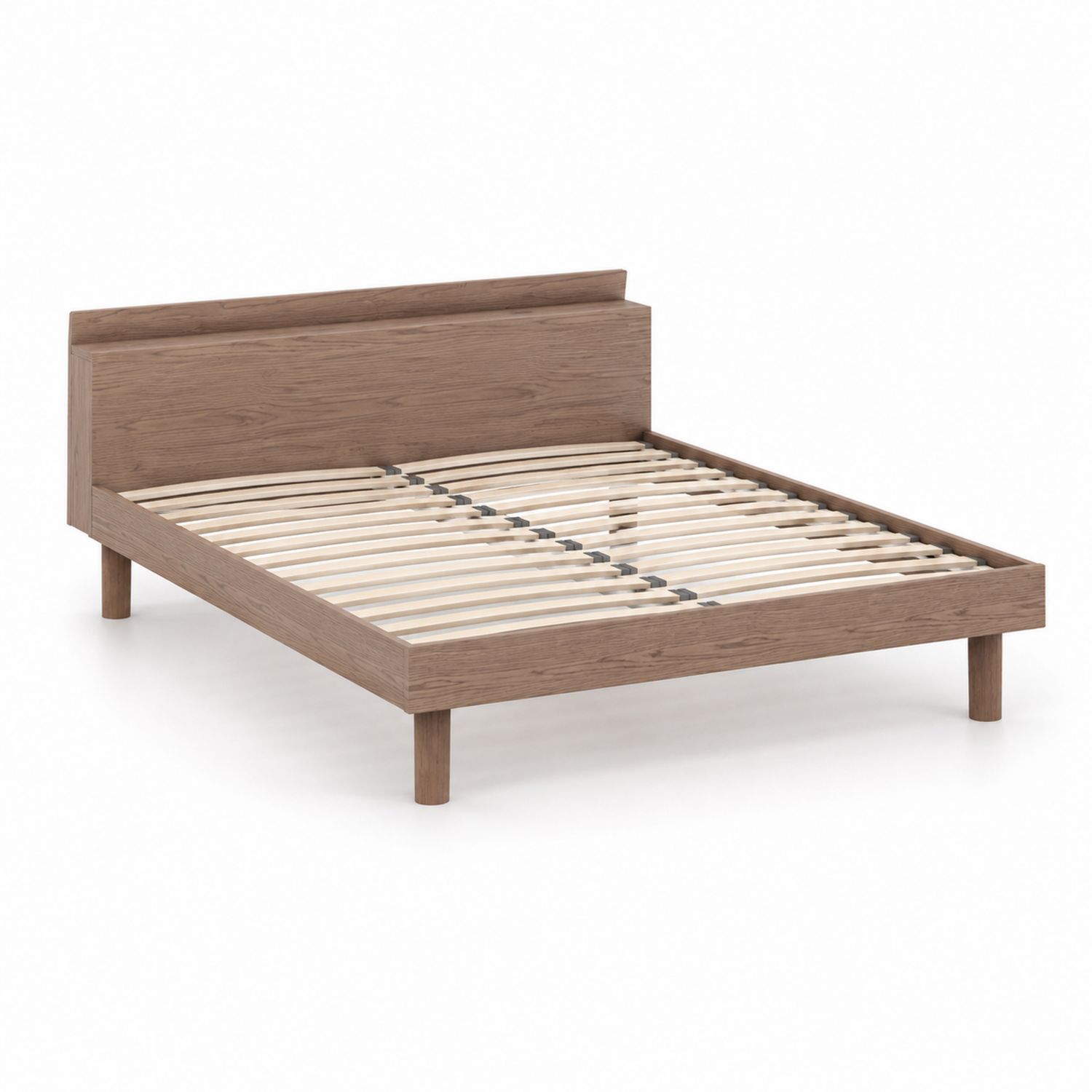 Letto matrimoniale in legno di quercia con doghe