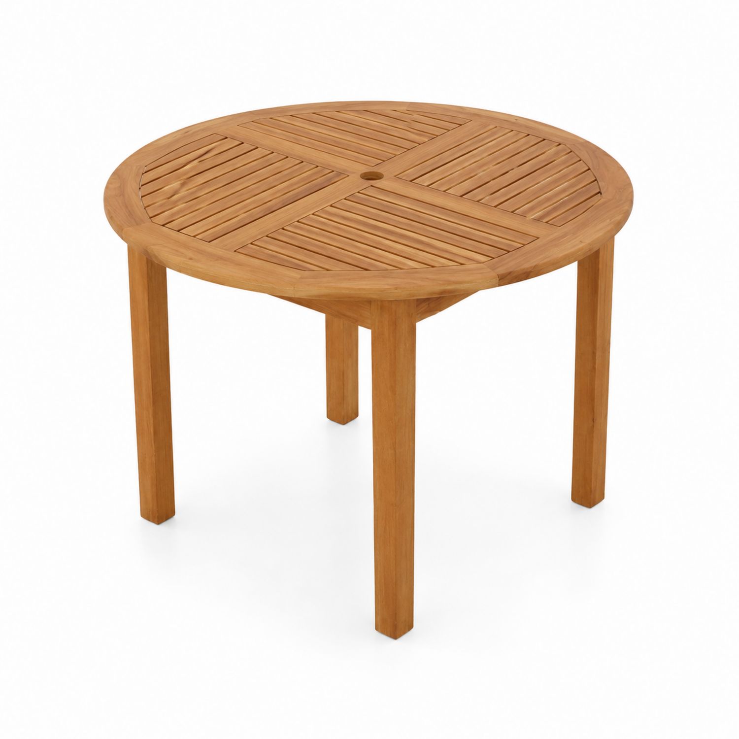Tavolo da esterno in legno di teak tondo