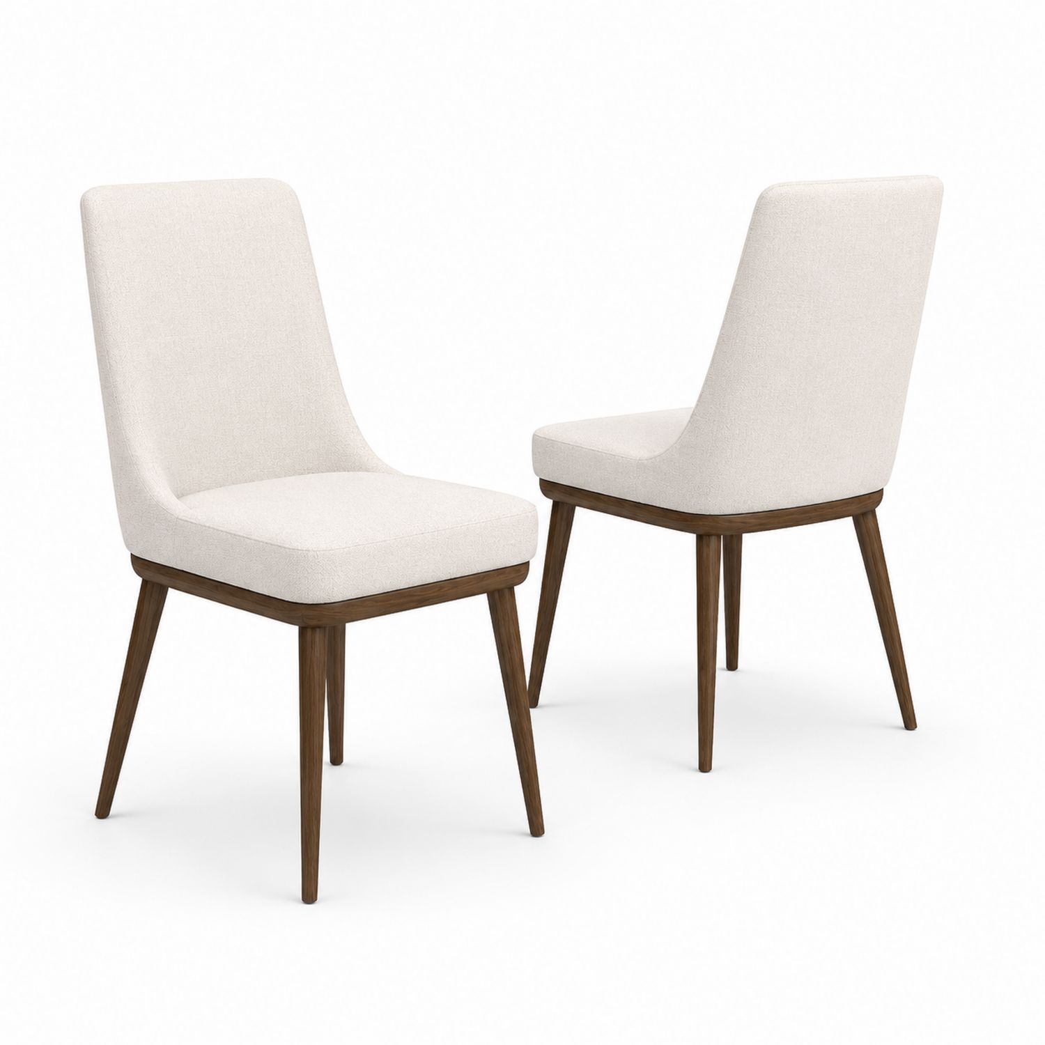 Set di 2 sedie da pranzo in tessuto con gambe in legno