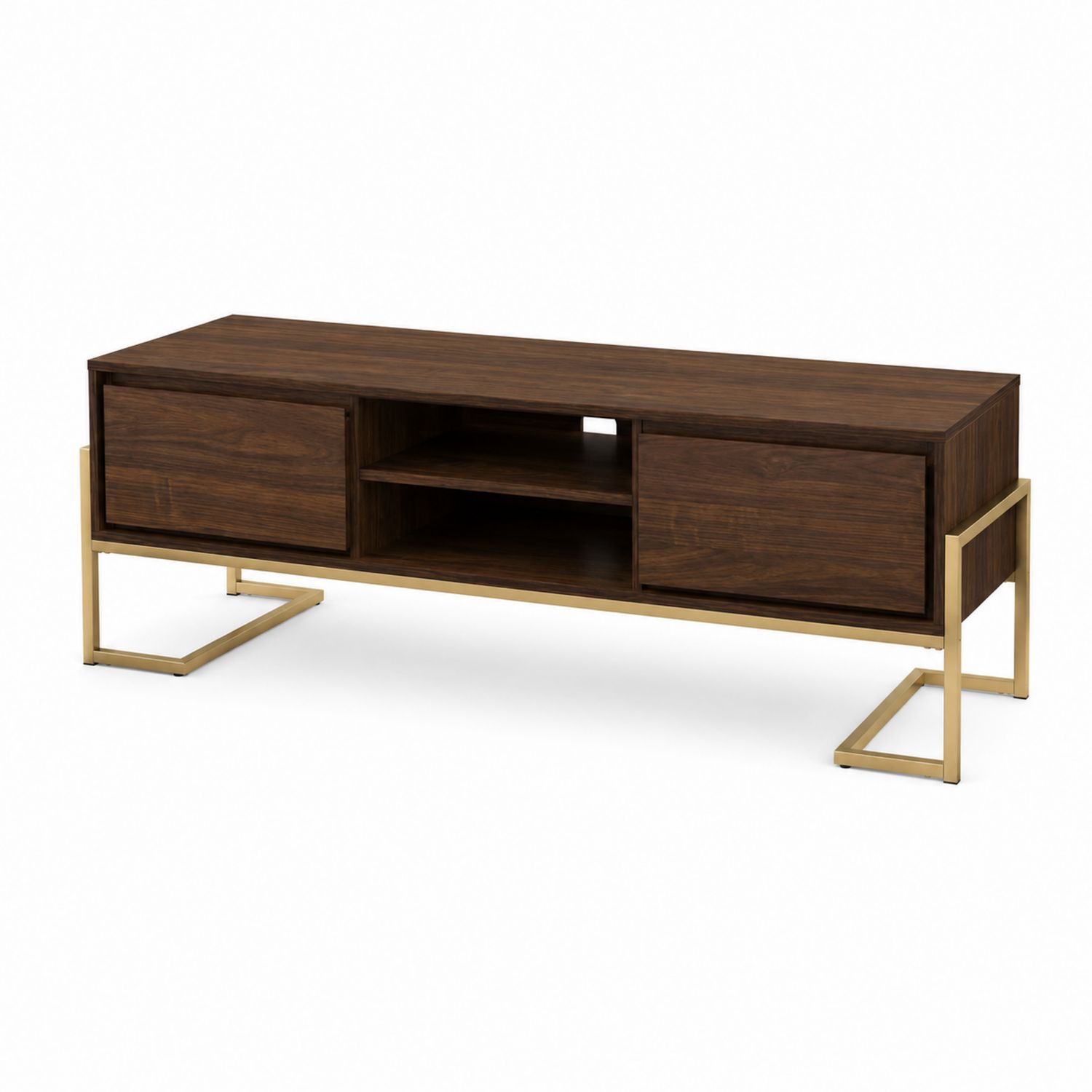 Mobile TV in legno e metallo dorato