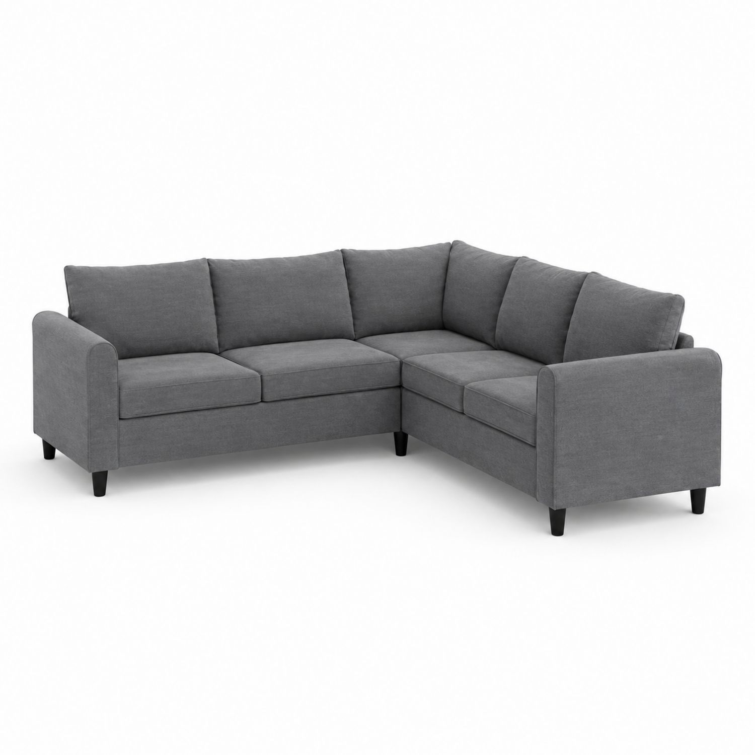 Divano angolare in tessuto grigio 250x150x85 cm