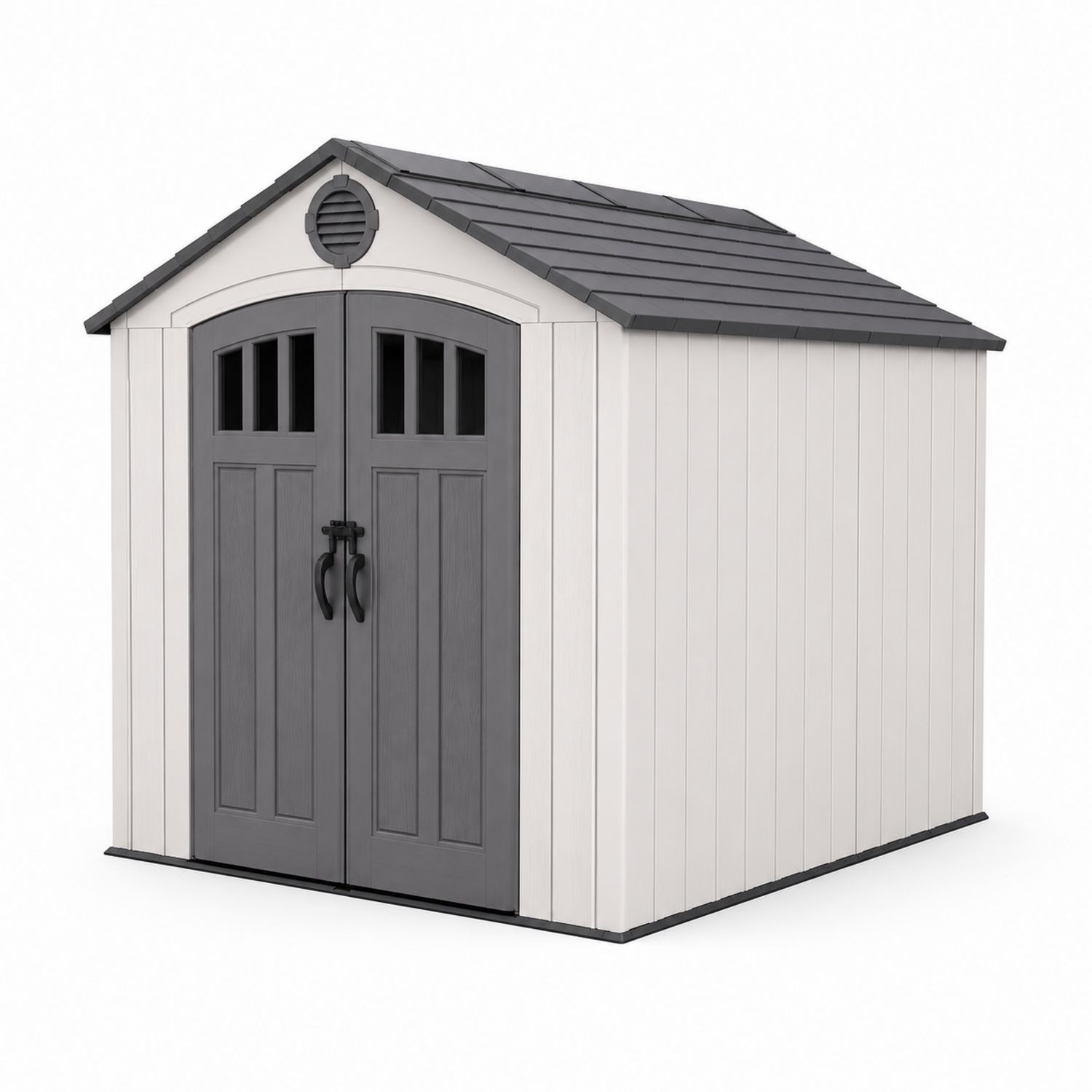 Capanno da Giardino in Plastica Grigio Chiaro e Scuro 256x182x243 cm