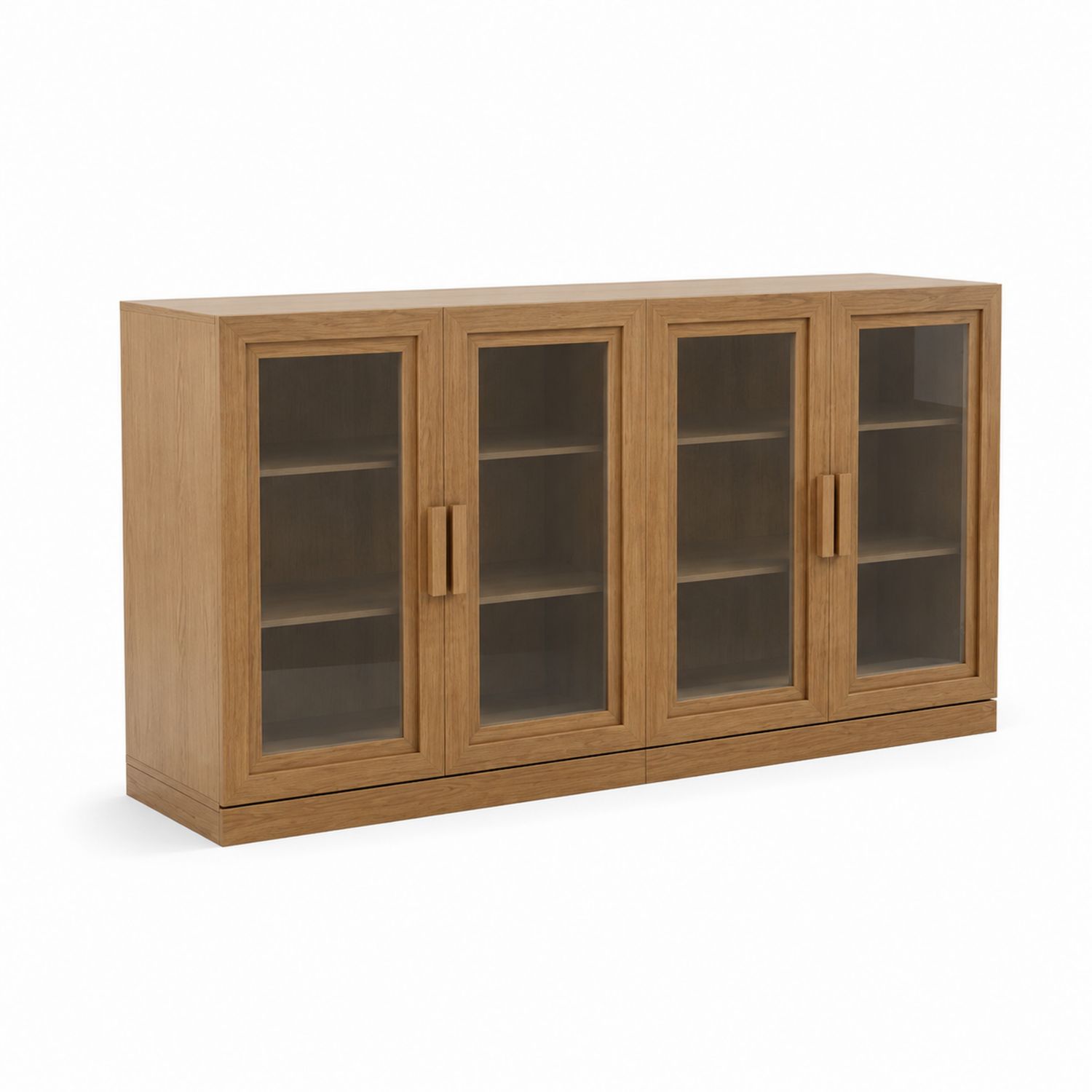 Credenza in legno con ante in vetro temperato 200x40x120 cm