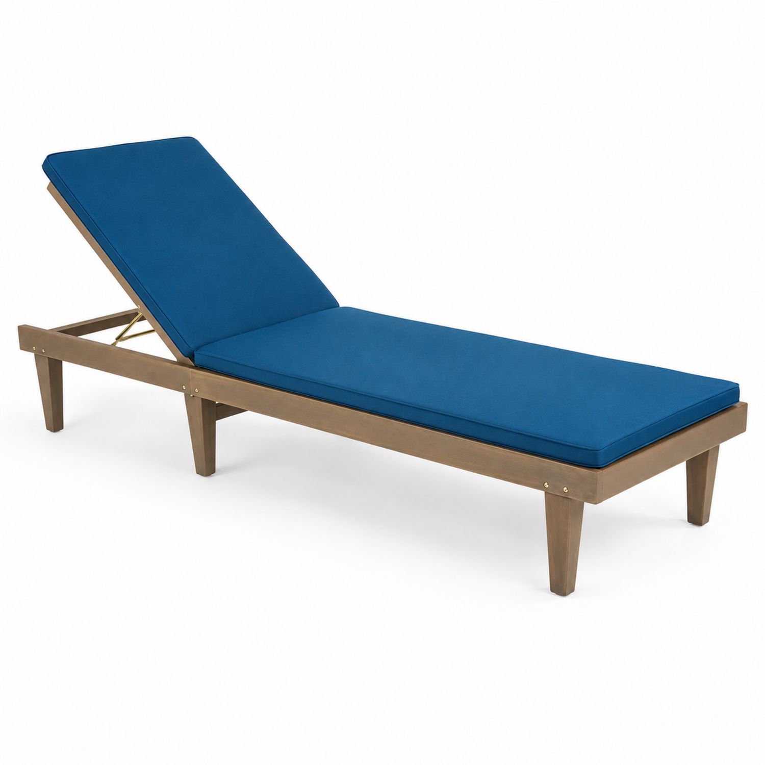 Lettino prendisole in legno e tessuto Blu 200x70x35 cm