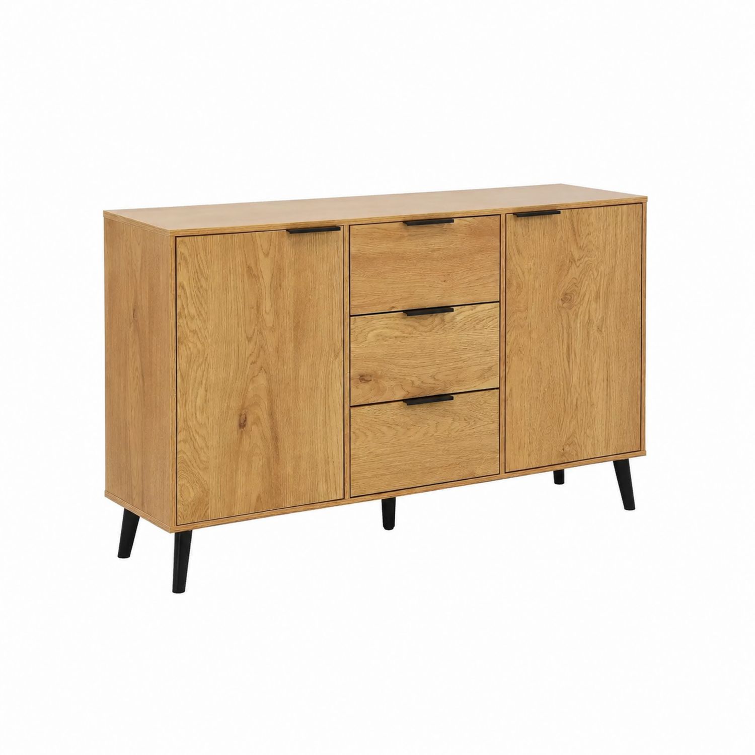 Credenza in legno massello di quercia con ante e cassetti