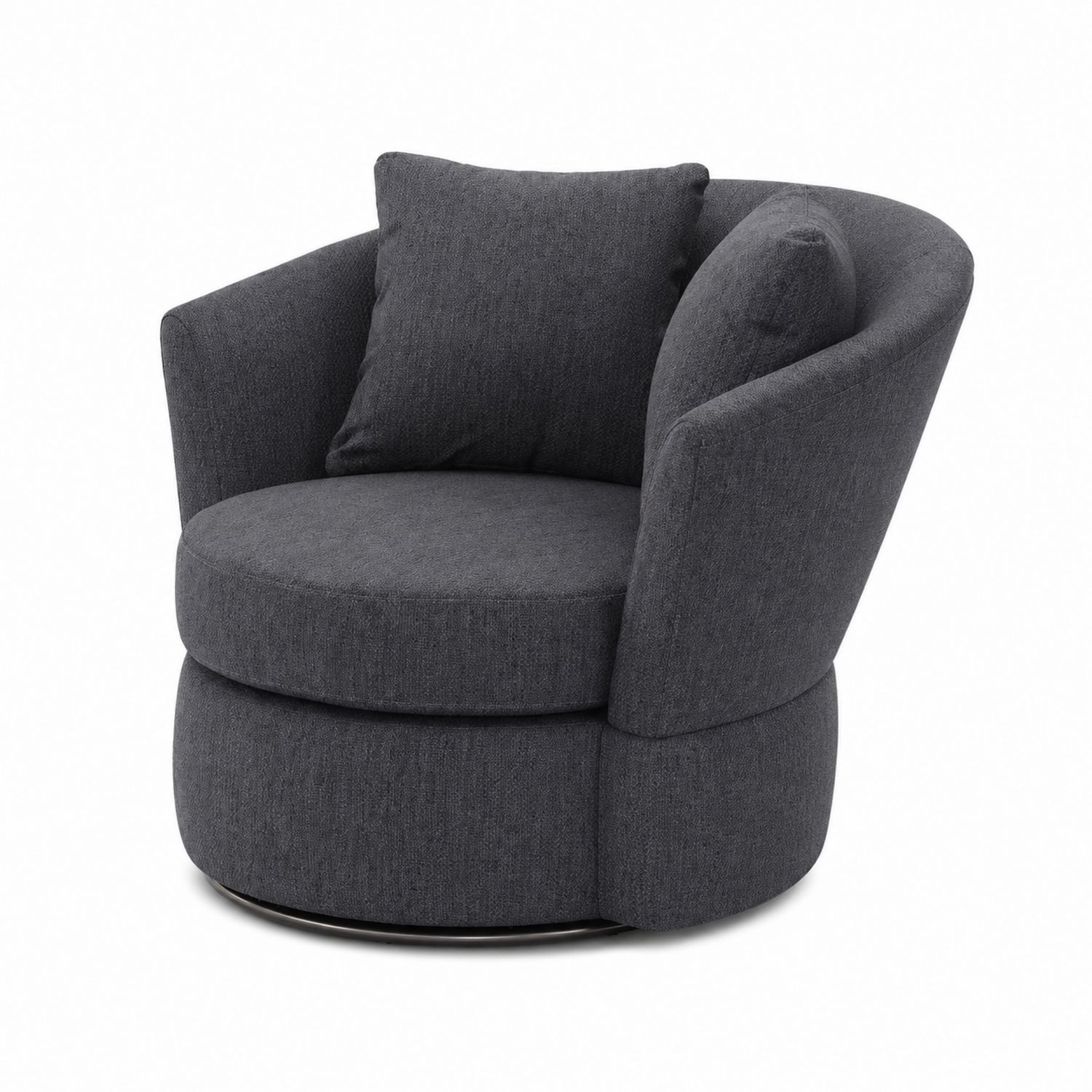 Poltrona Rotonda in Tessuto Grigio Antracite