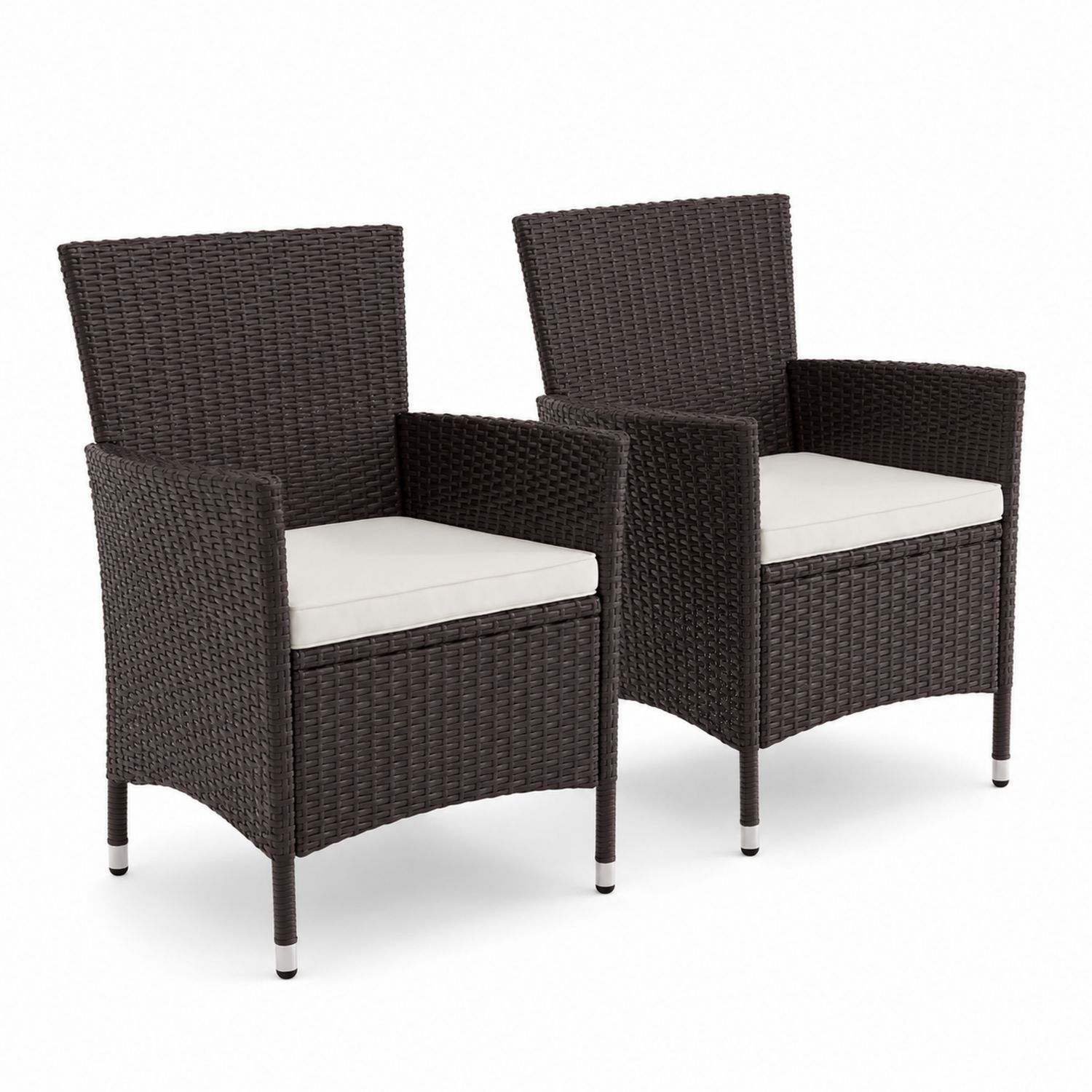 Set di 2 Sedie da Esterno in Rattan Sintetico con Cuscini