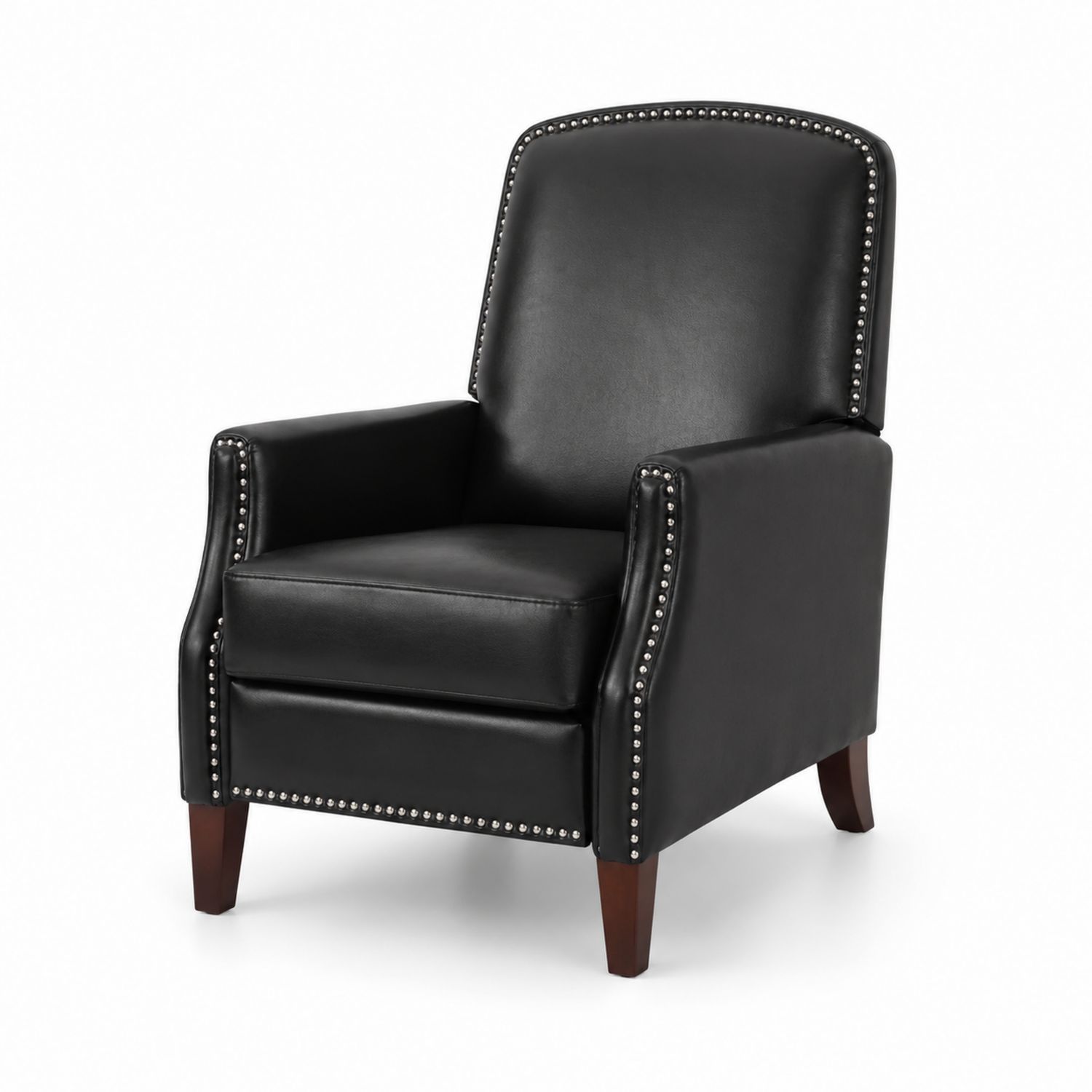 Poltrona in Pelle Nera con Borchie