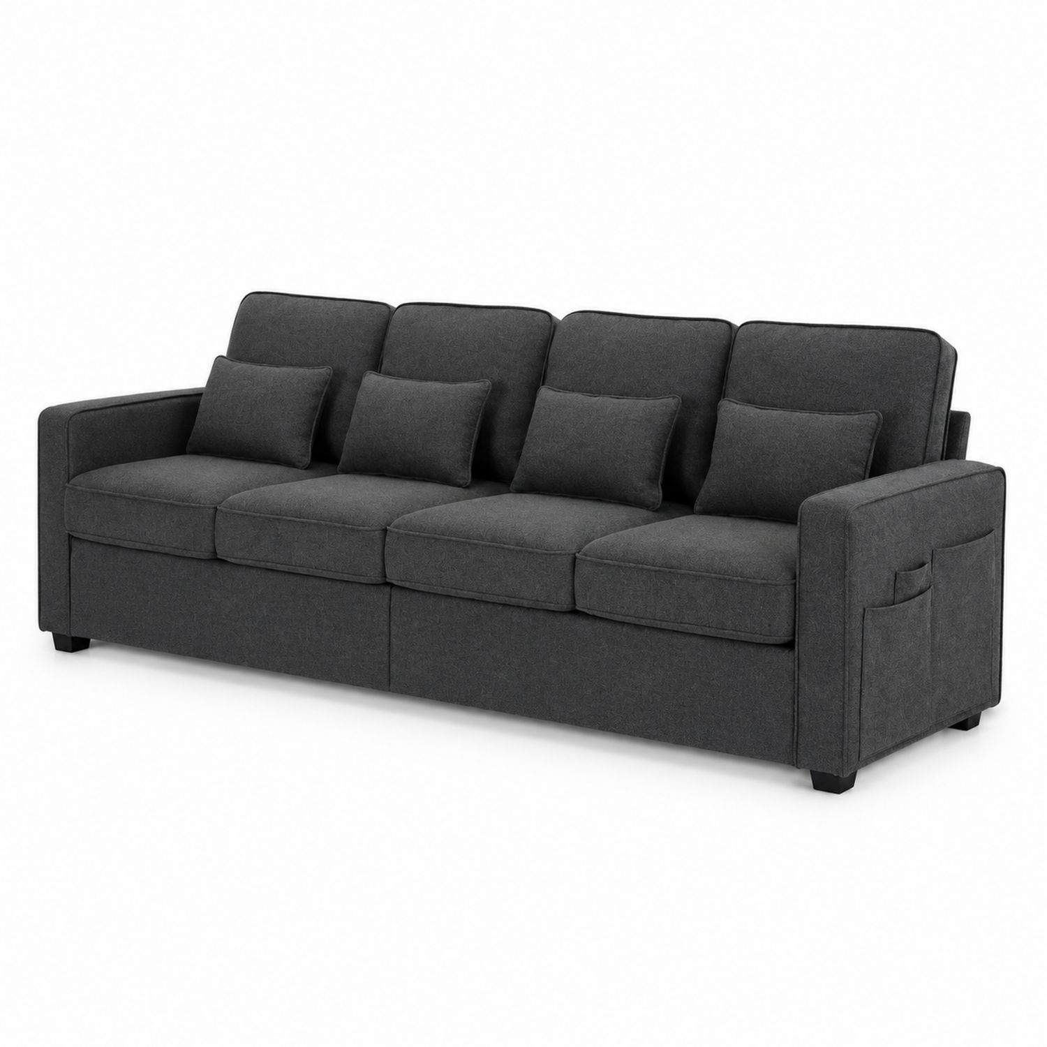 Canapé 3 places en tissu Gris Anthracite