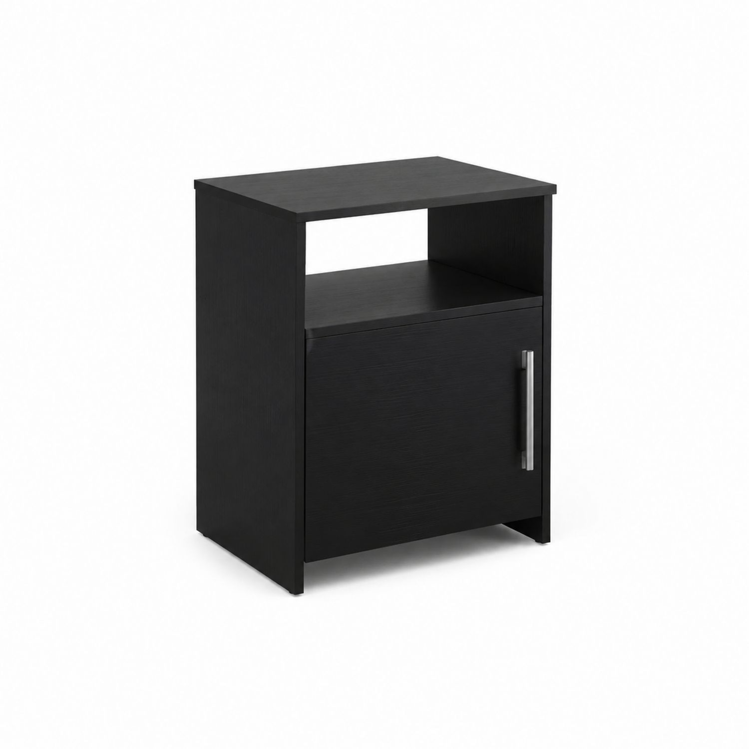 Table de chevet en bois noir avec rangement