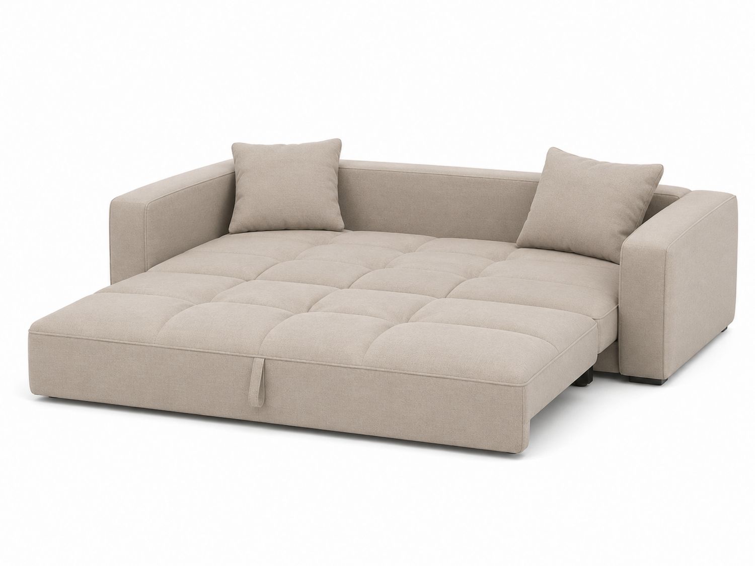 Divano Letto Matrimoniale in Tessuto Beige