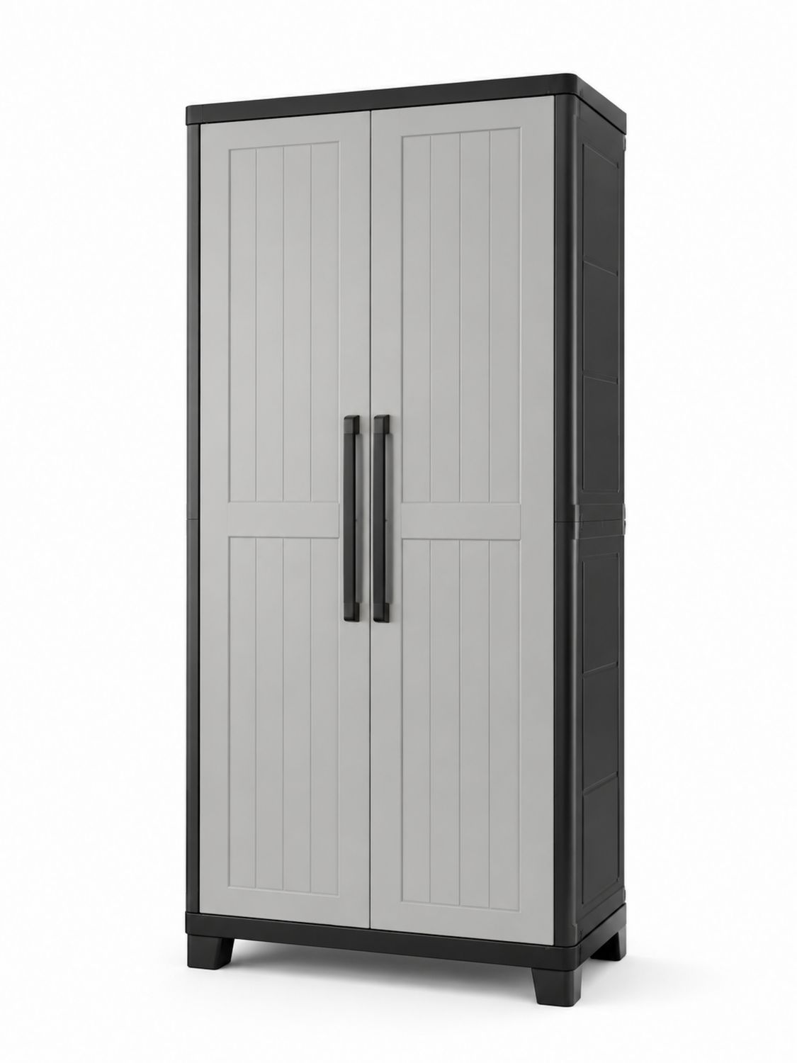 Armadio in Plastica Grigio/Nero 180x90x45 cm