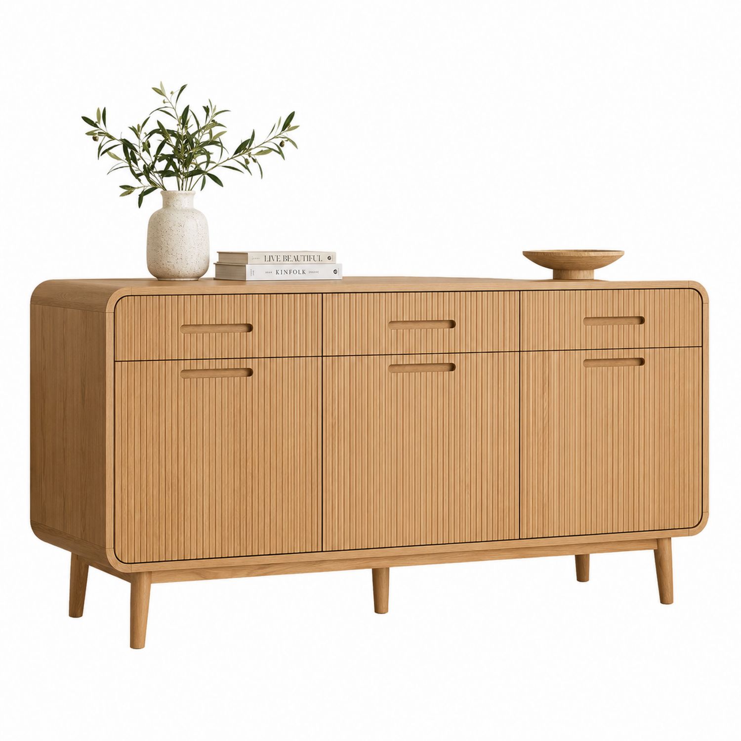 Credenza in Legno Massello di Rovere con 4 Ante