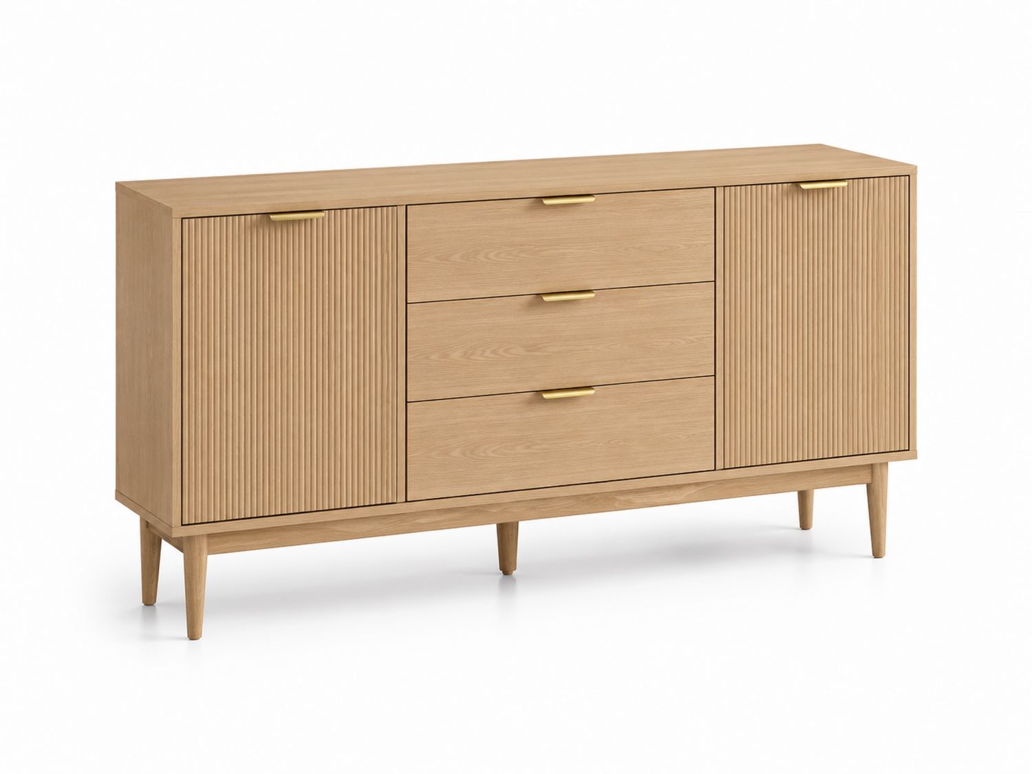 Credenza in Legno con Ante Scanalate