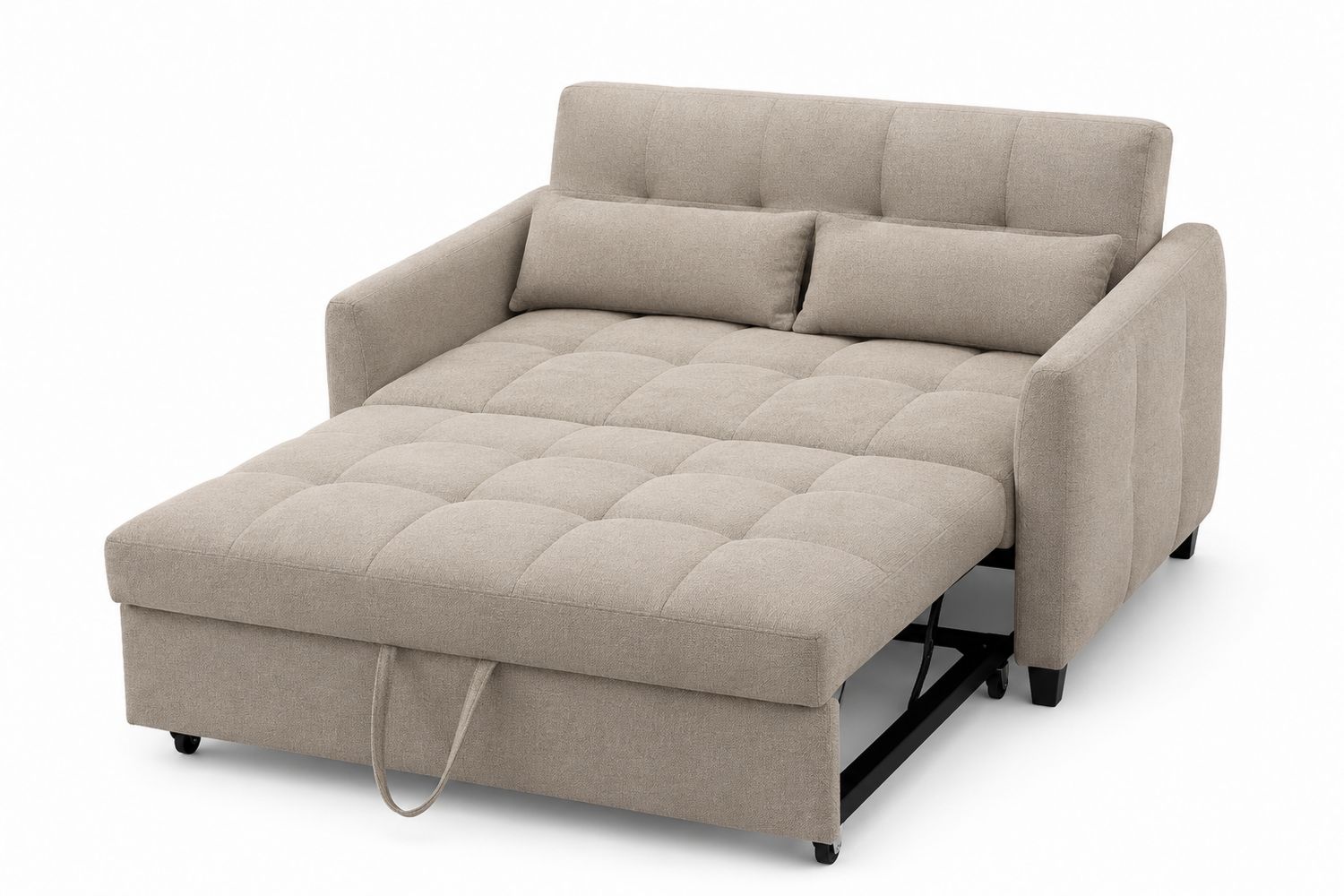Divano letto in tessuto beige