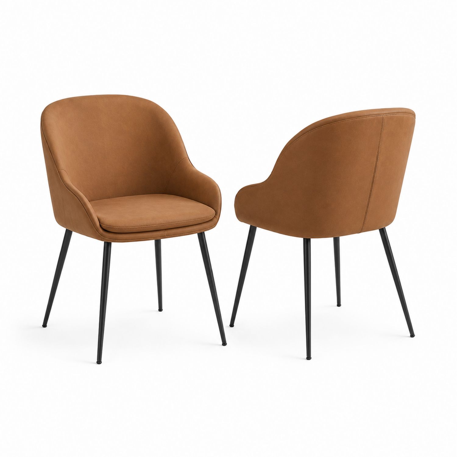 Sedie in microfibra con gambe in metallo nero