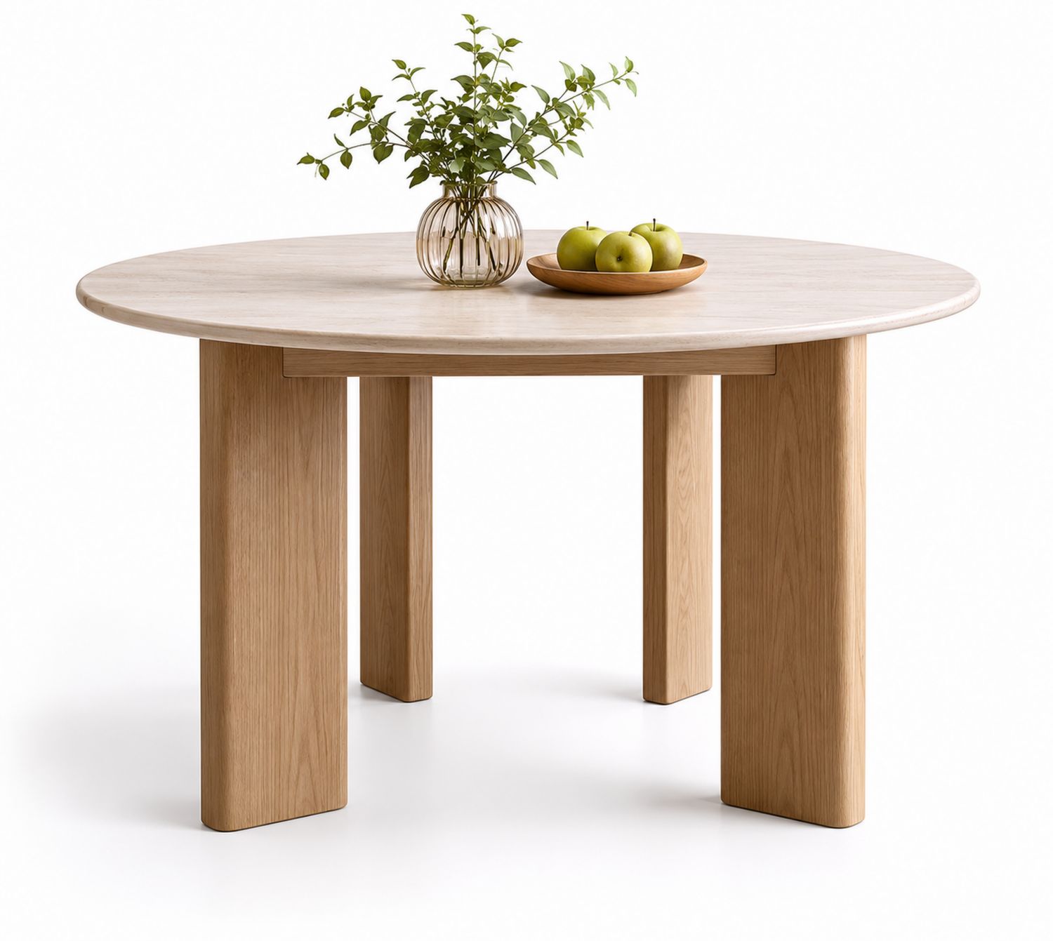 Tavolo rotondo in legno di quercia massello 120 cm