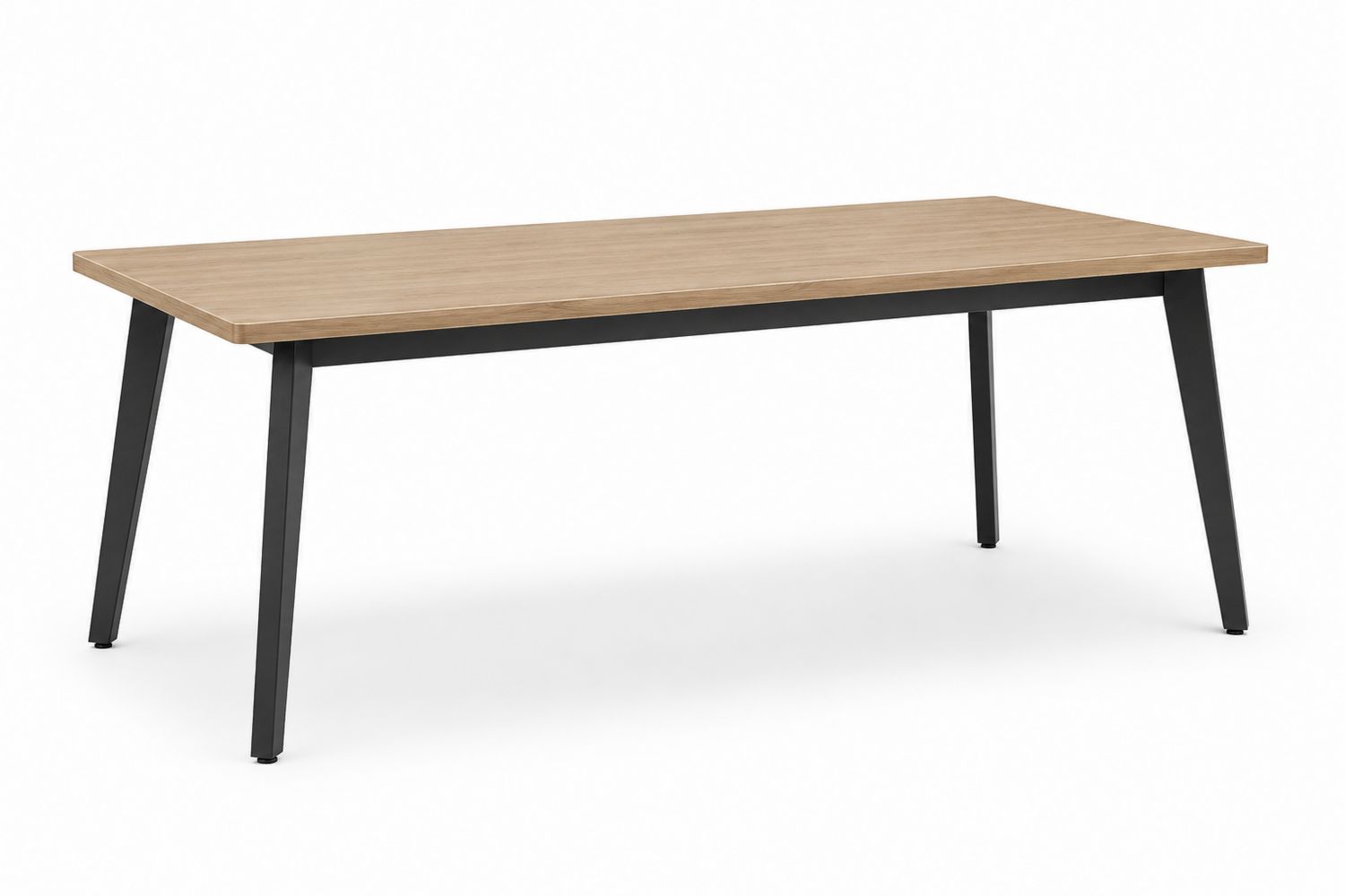 Tavolo da pranzo in legno MDF e metallo Nero/Quercia