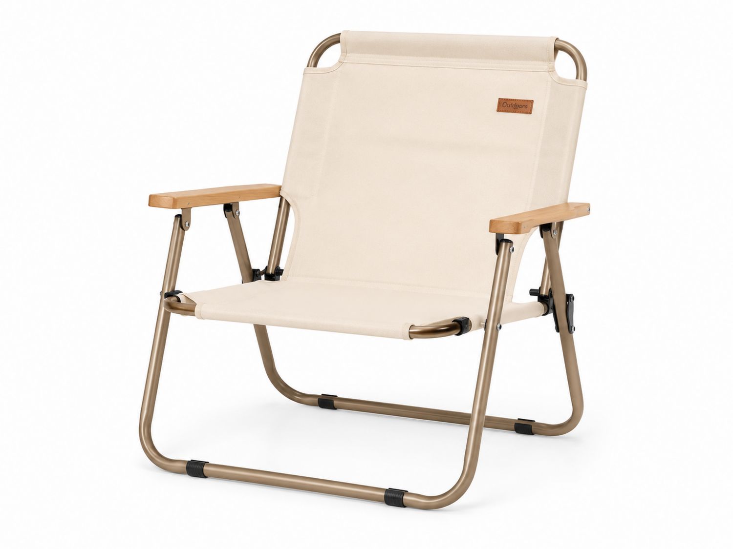 Sedia pieghevole in alluminio e tela beige