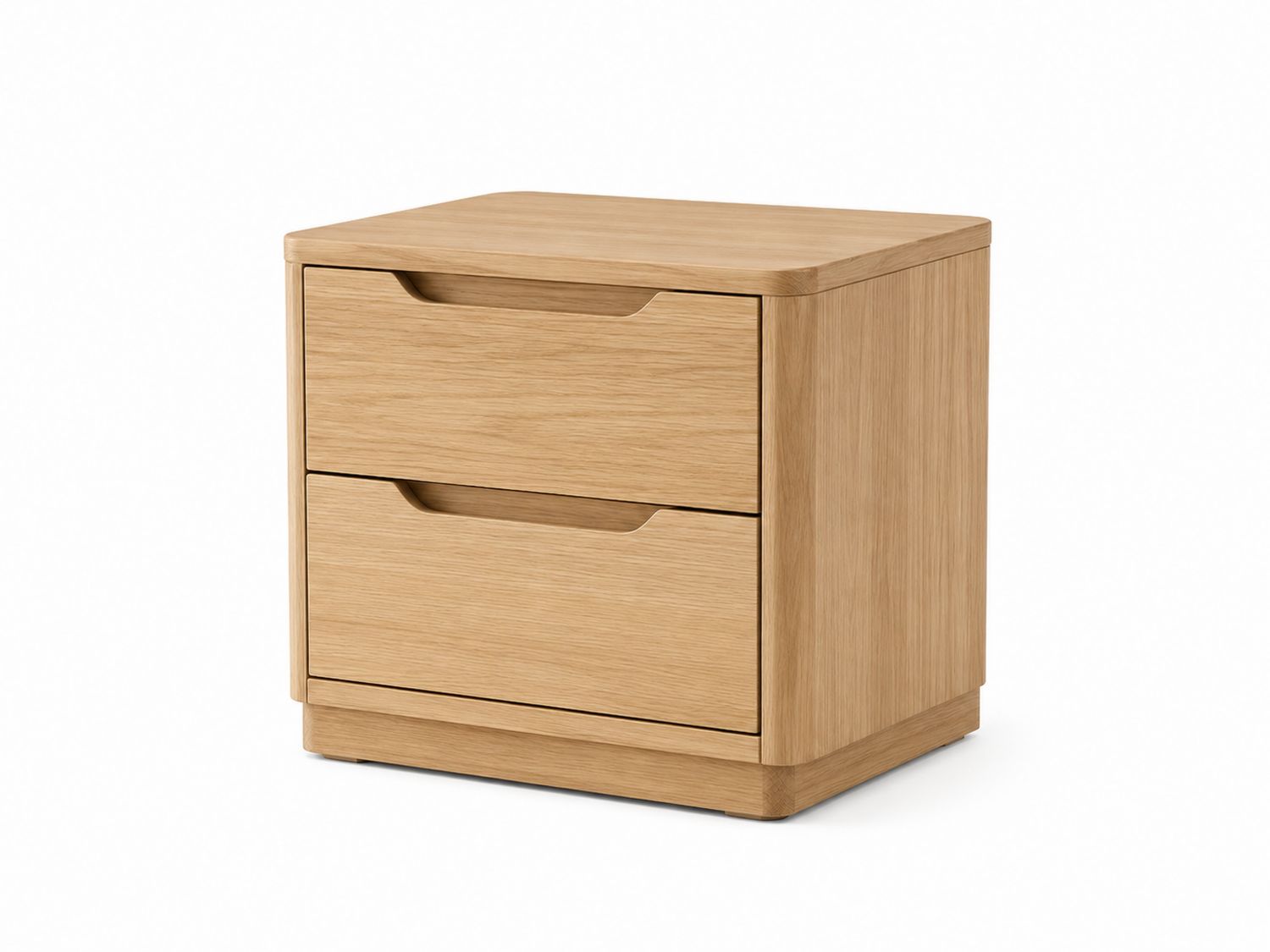 Comodino in Legno di Quercia con 2 Cassetti