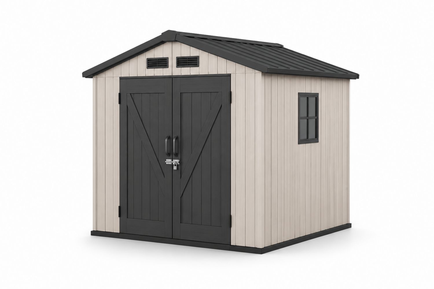 Rimessa da Giardino in Resina 190x200x215 cm Grigio e Nero