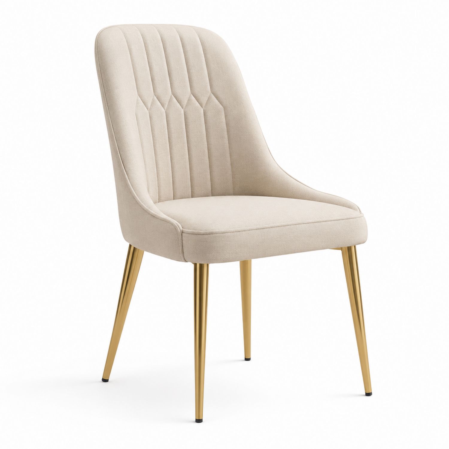Sedia in tessuto con gambe dorate