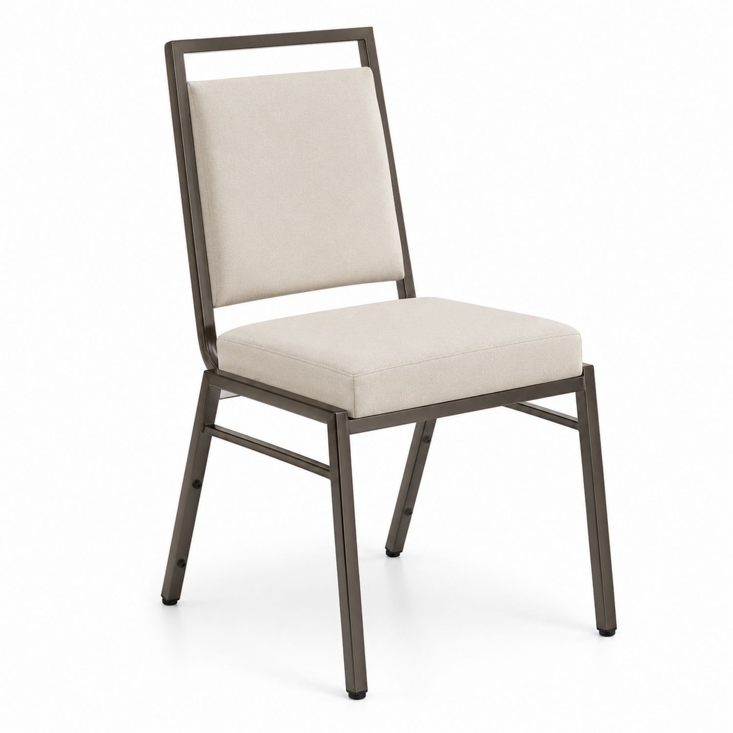 Sedia da pranzo beige con struttura in metallo, 48x58x85 cm