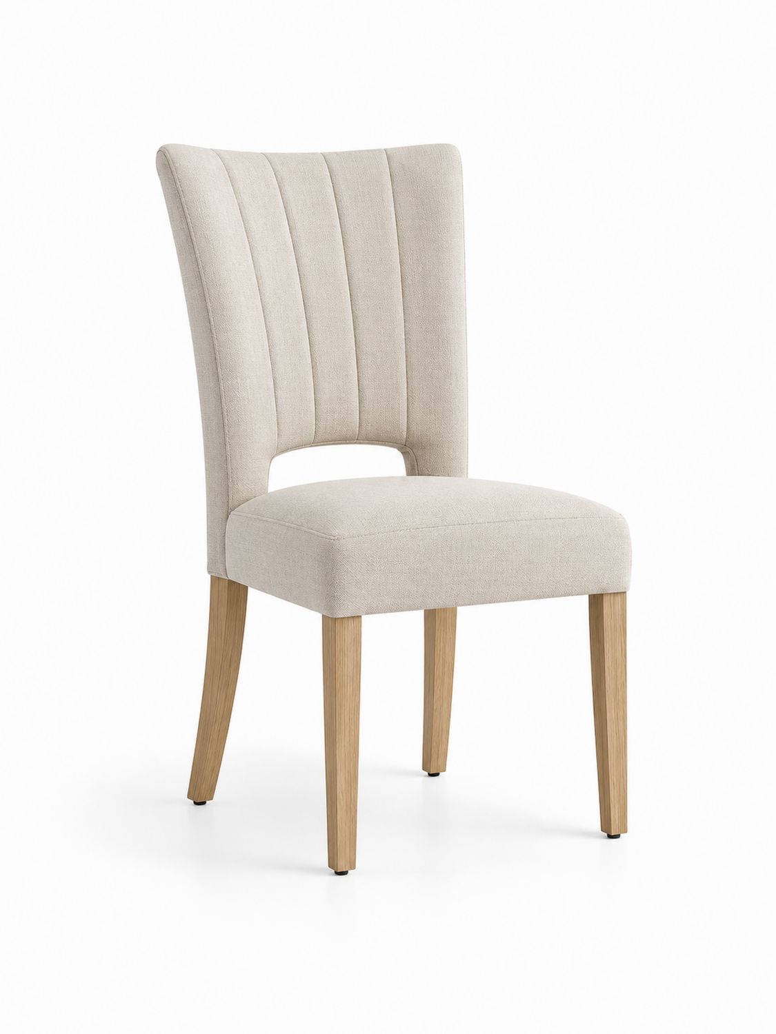 Sedia da pranzo in legno e tessuto cotone Beige