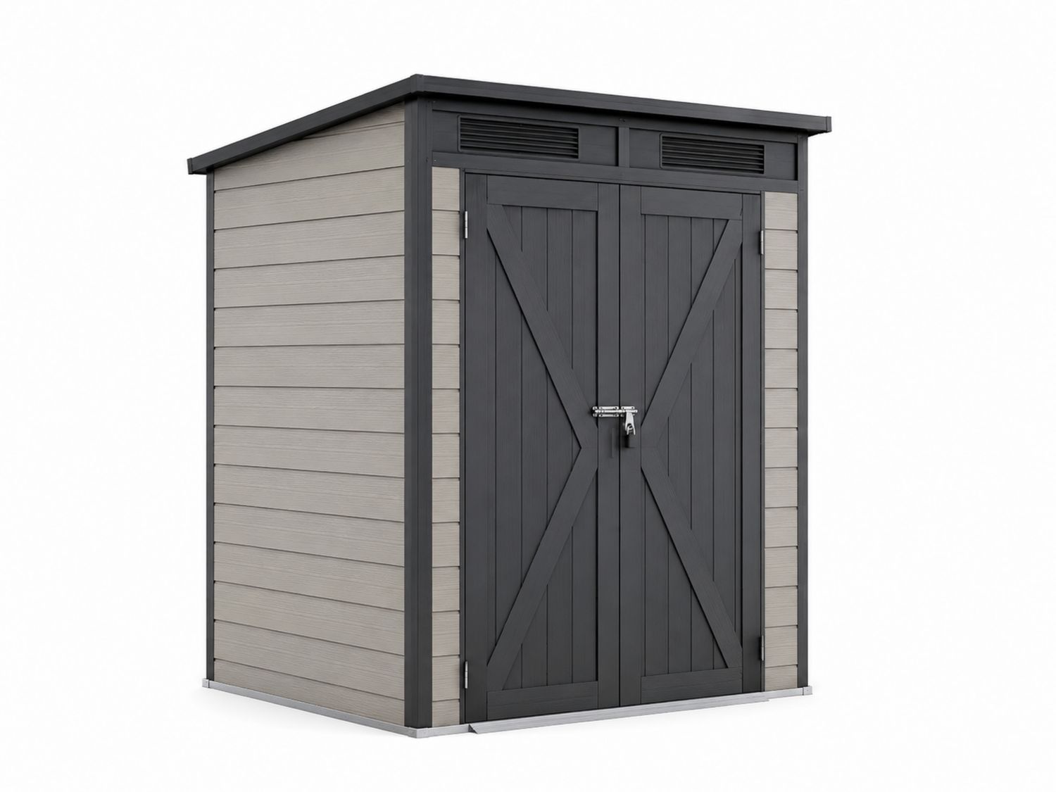 Capanno da Giardino in Plastica Grigio Scuro 170x100x170cm