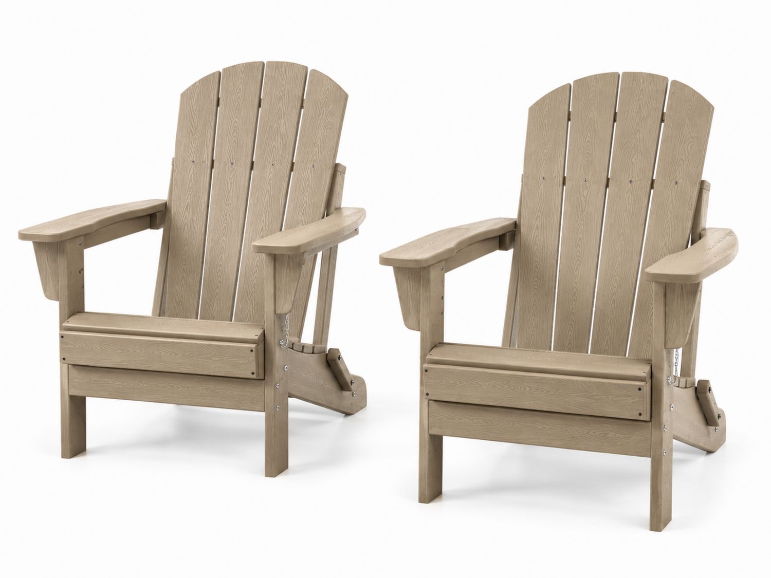 Set di 2 sedie da esterno in legno composito Marrone
