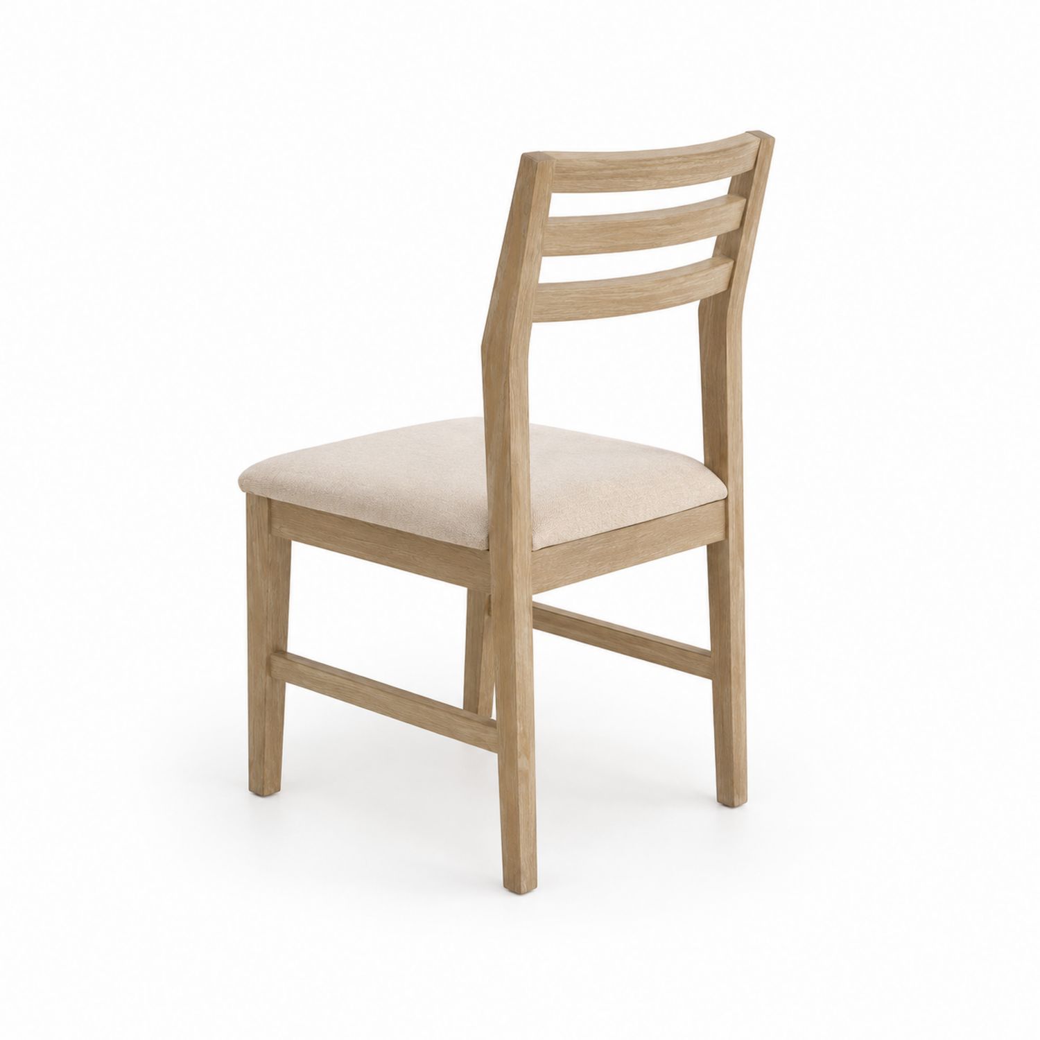 Sedia da pranzo in legno con seduta in tessuto di poliestere beige