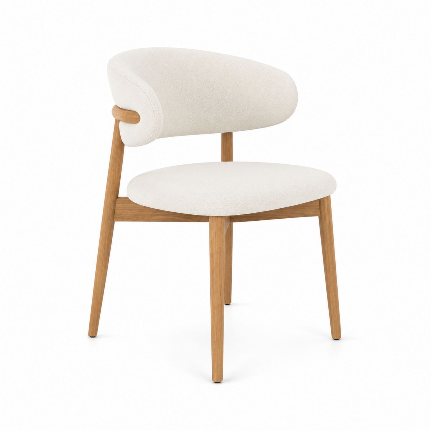 Sedia in legno e tessuto crema