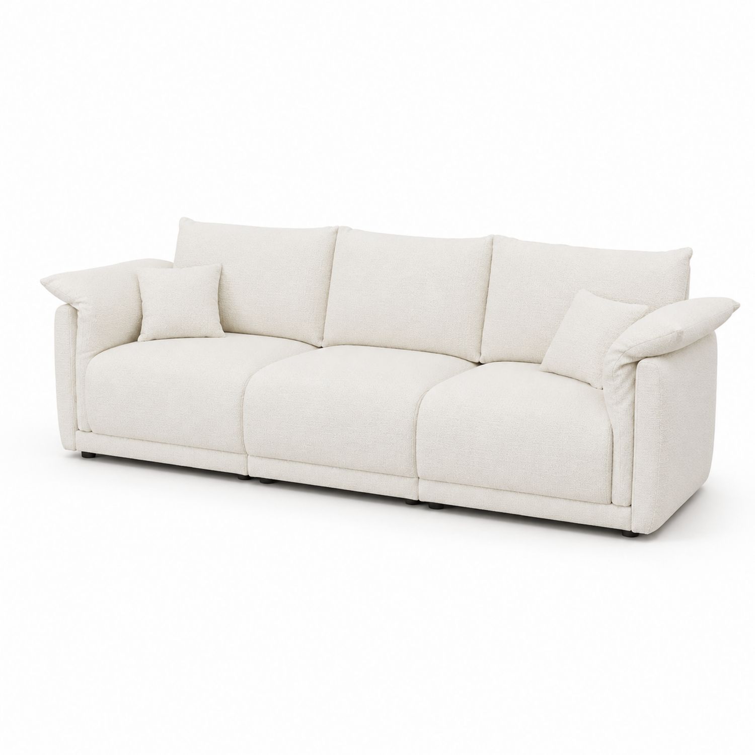 Divano a 3 Posti in Tessuto Poliestere Beige