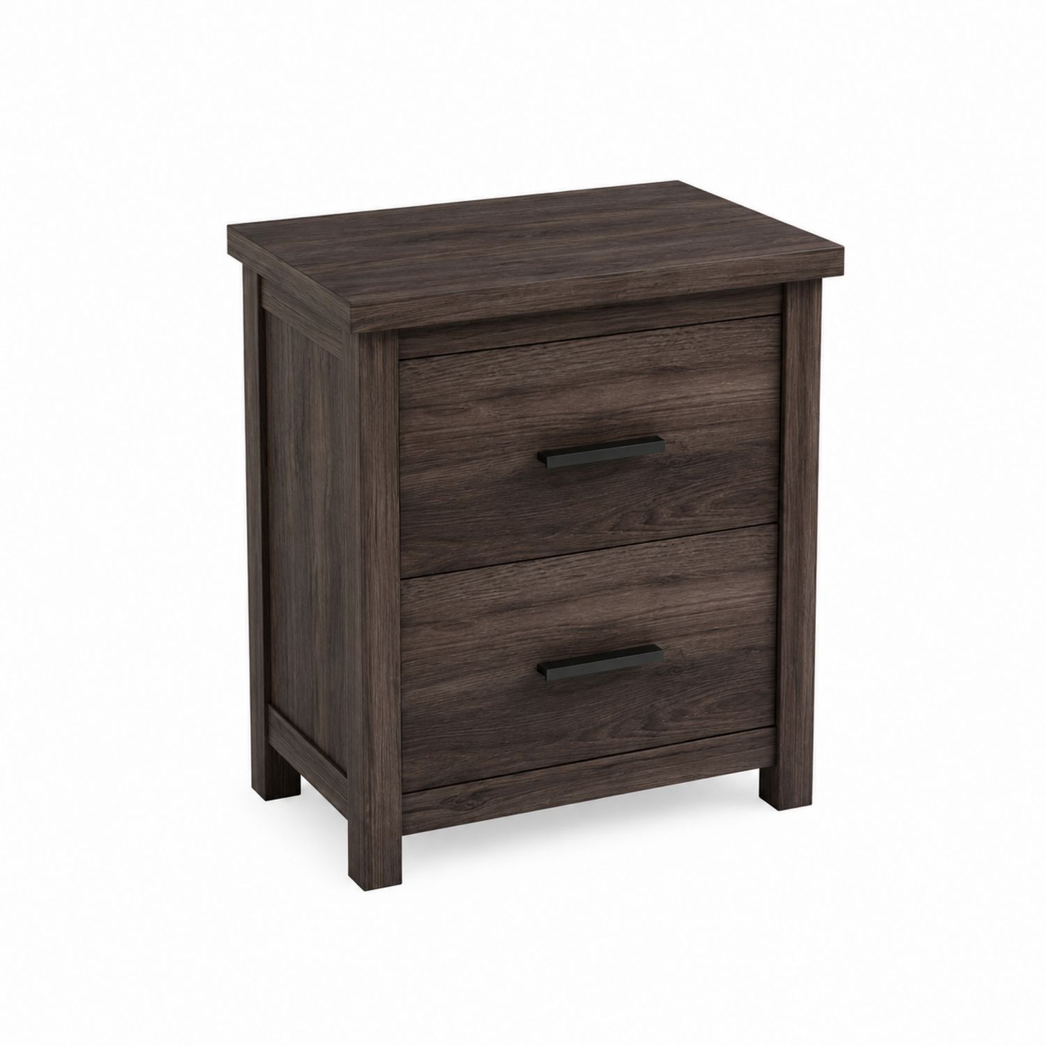 Comodino in Legno con 2 Cassetti, 60x40x55 cm