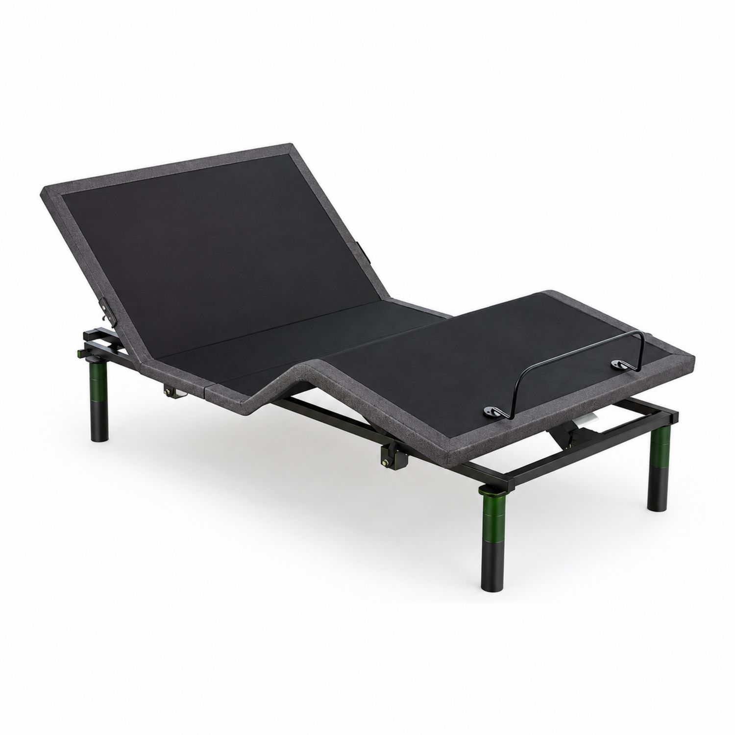 Letto regolabile elettrico in acciaio con rivestimento in poliestere, Nero e Grigio