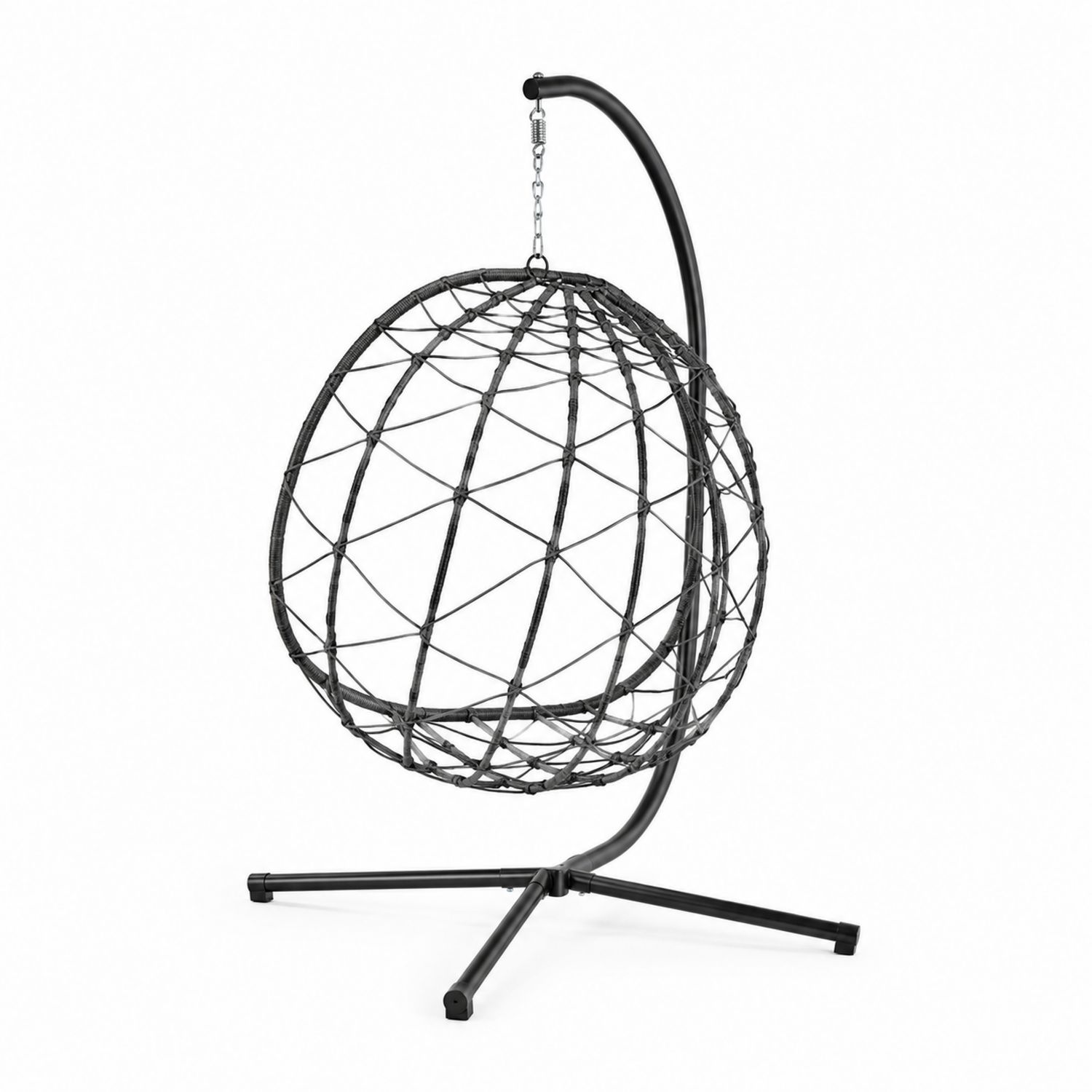 Sedia sospesa in metallo e rattan Sintetico Nero