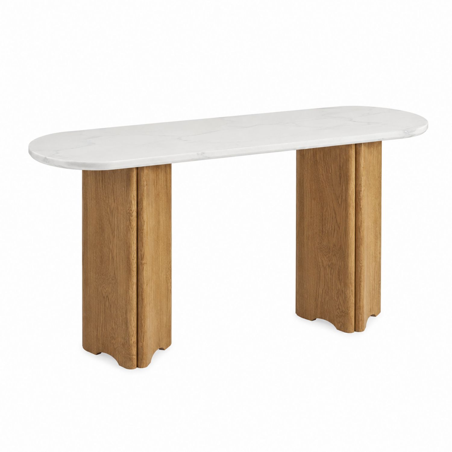 Consolle rettangolare in marmo e legno