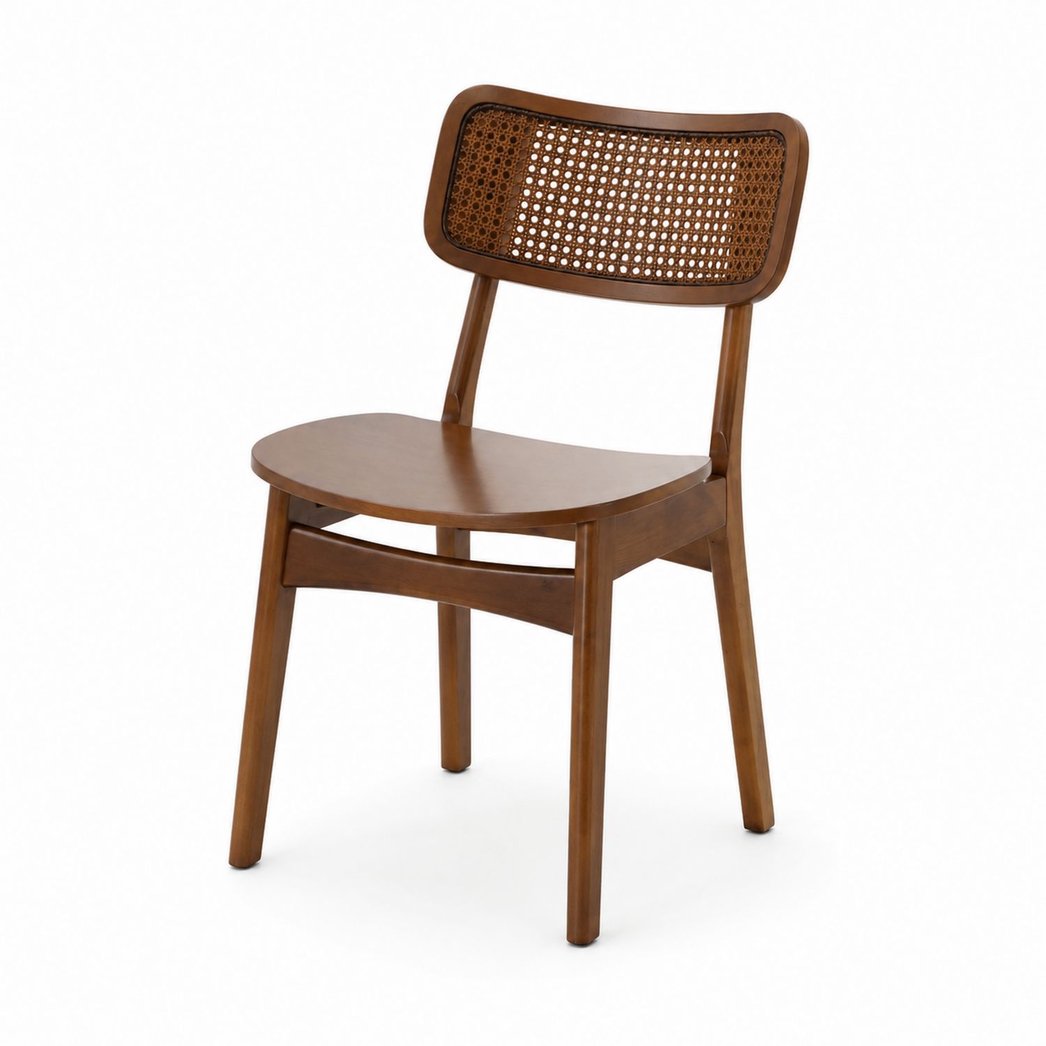 Sedia da pranzo in legno e rattan
