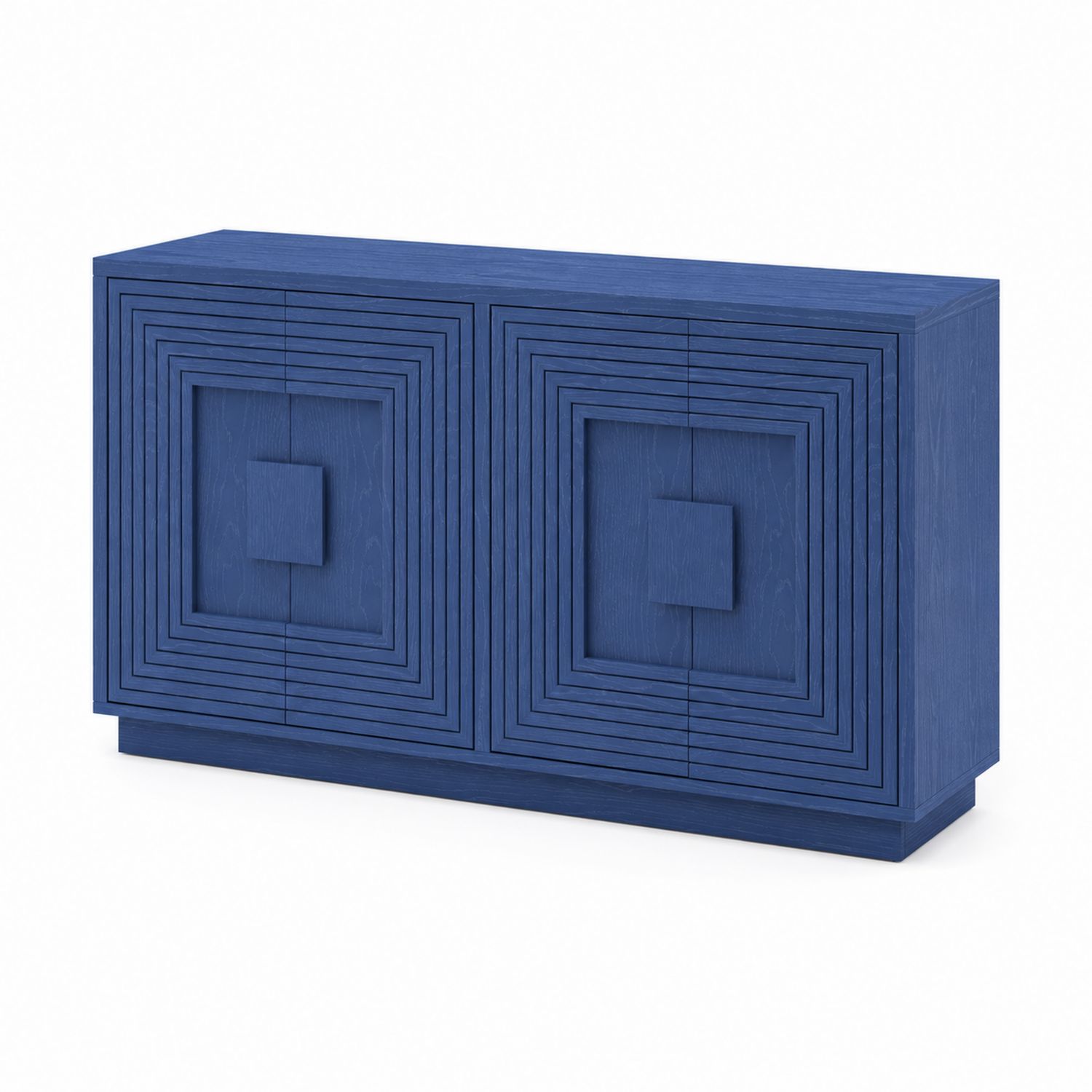 Credenza in legno blu con motivo geometrico